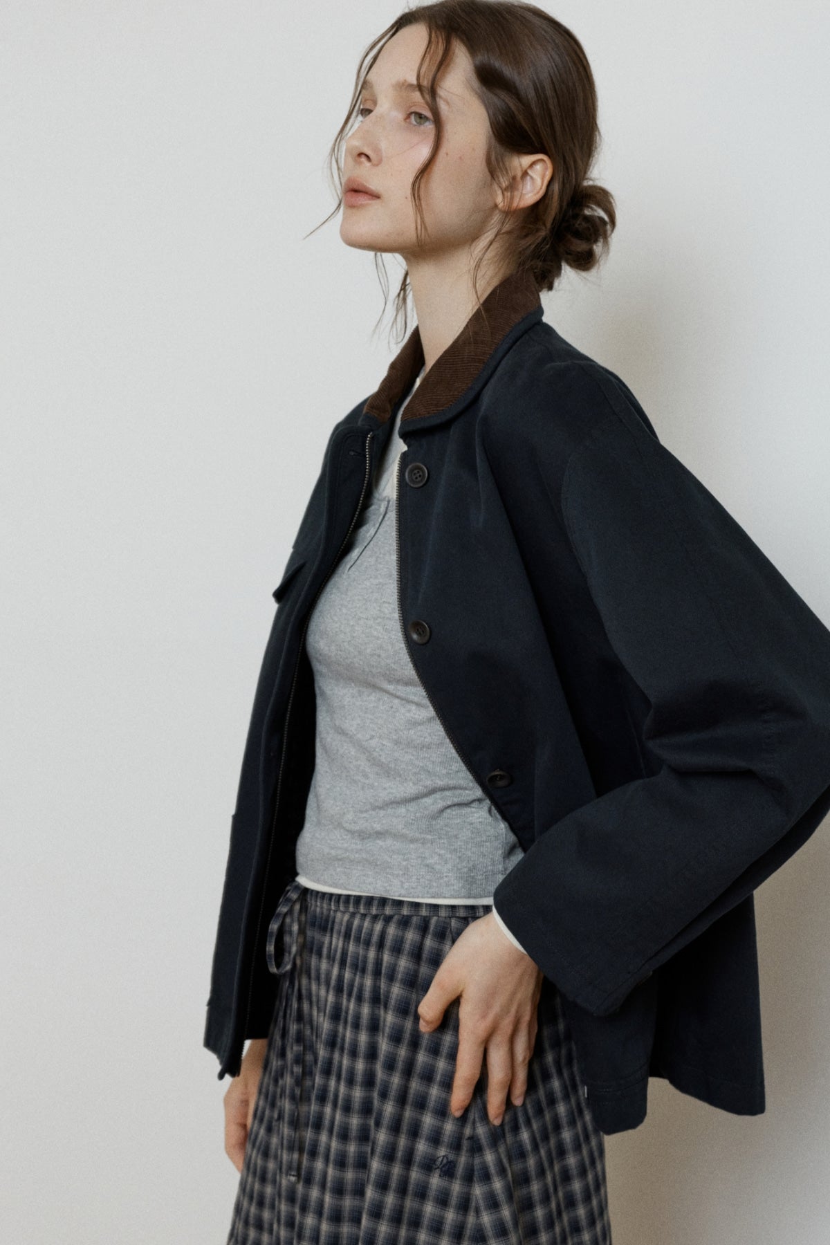 【YOONA同款】 CORDUROY COLLAR WORK JACKET