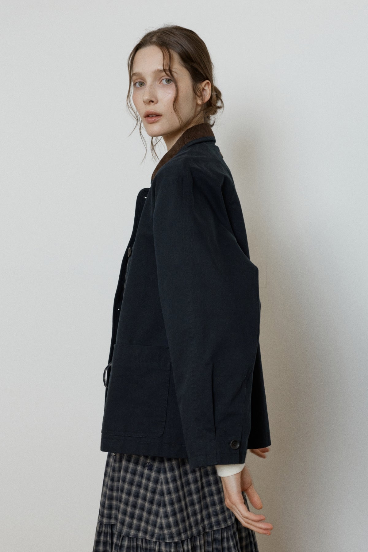 【YOONA同款】 CORDUROY COLLAR WORK JACKET