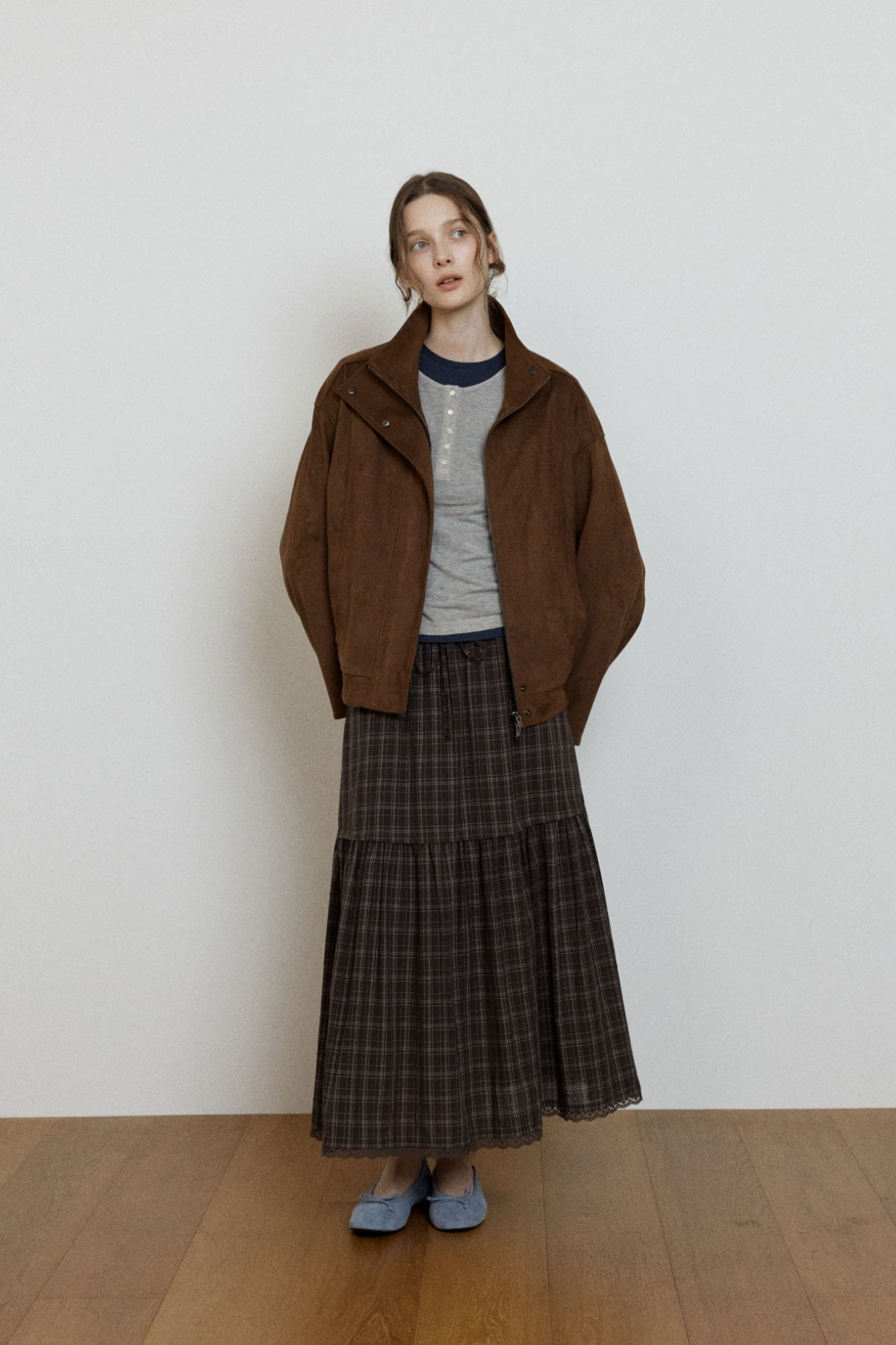 【YOONA同款】 HIGH NECK SUEDE JACKET