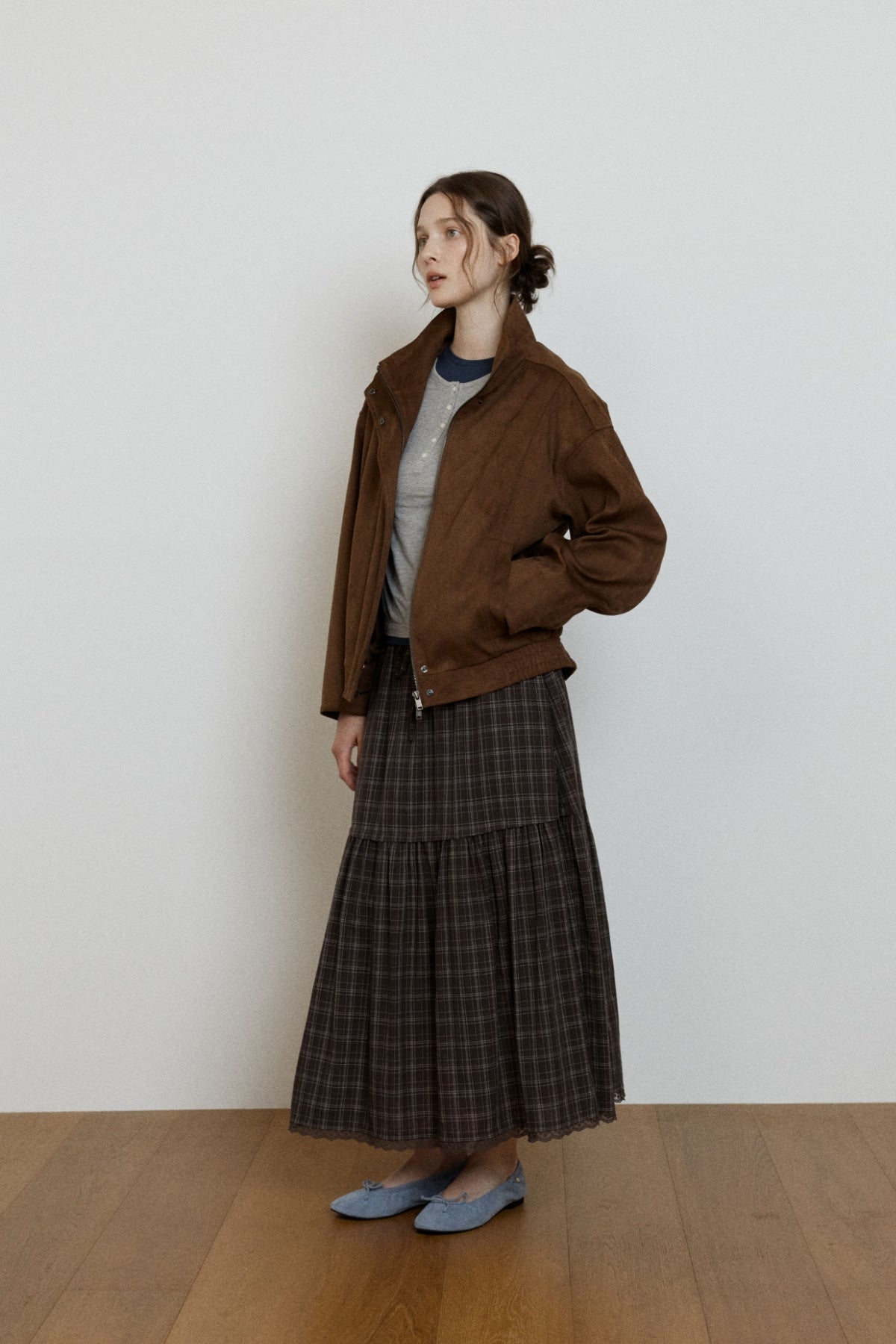 【YOONA同款】 HIGH NECK SUEDE JACKET