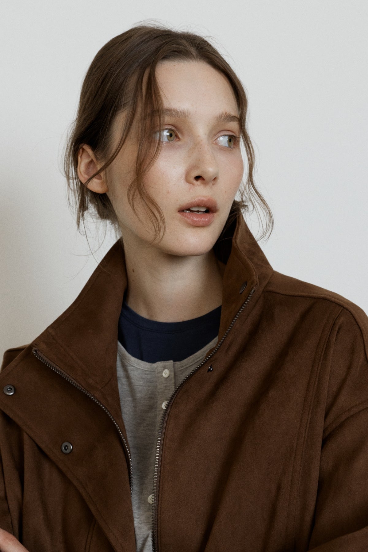 【YOONA同款】 HIGH NECK SUEDE JACKET