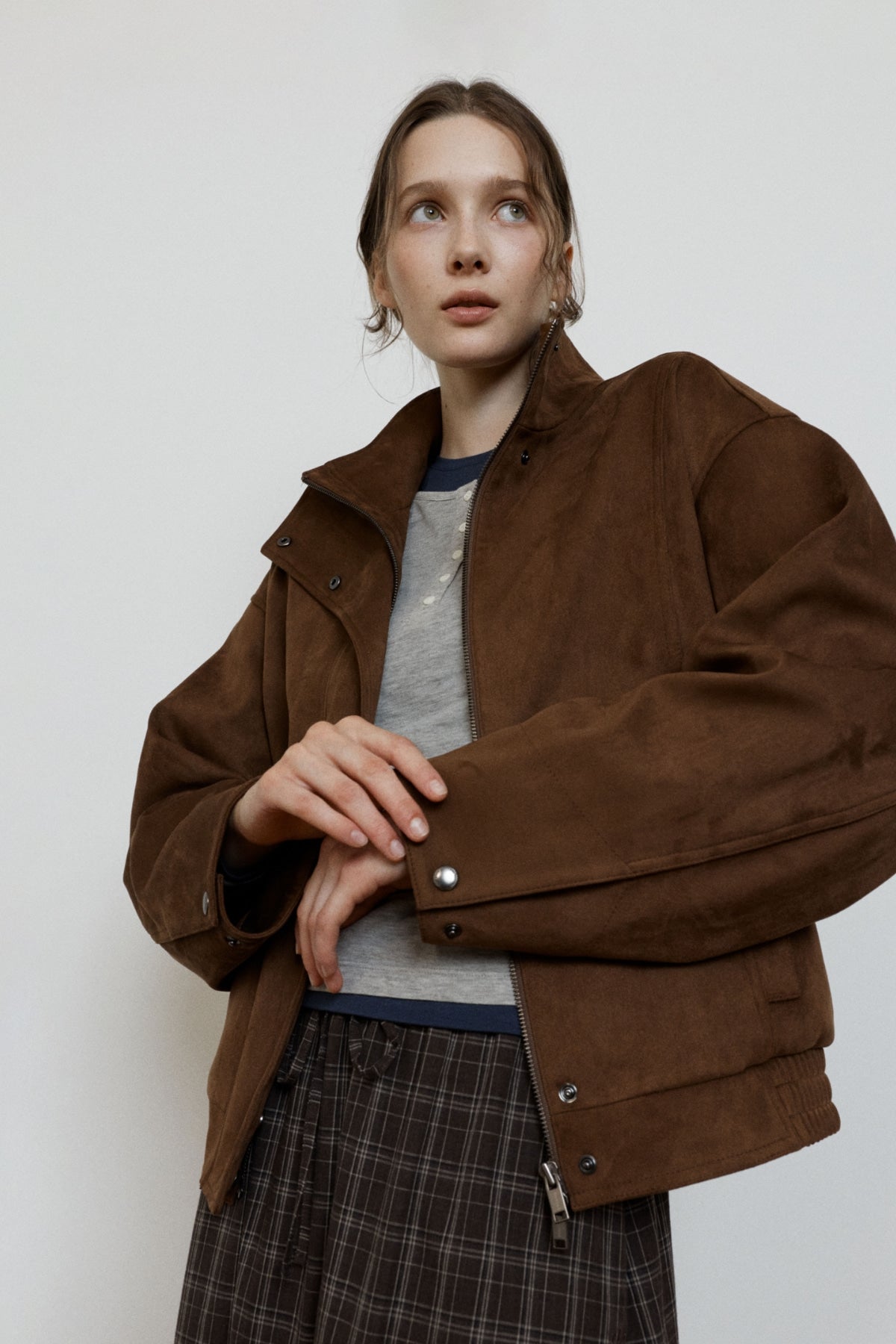 【YOONA同款】 HIGH NECK SUEDE JACKET