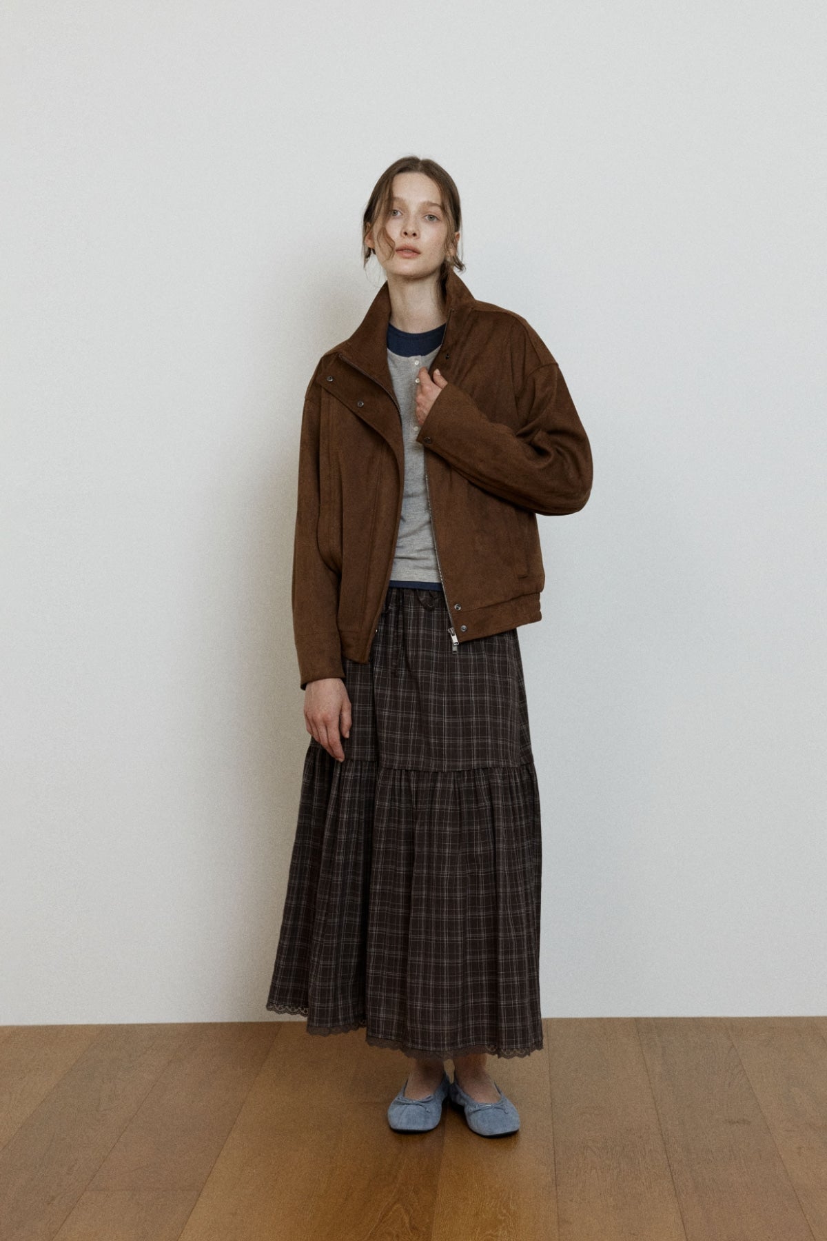 【YOONA同款】 HIGH NECK SUEDE JACKET