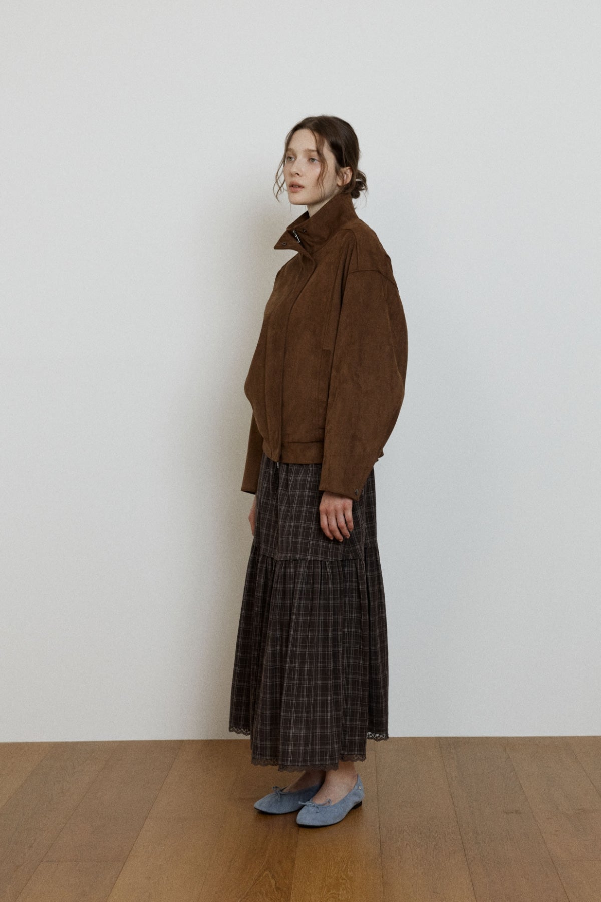 【YOONA同款】 HIGH NECK SUEDE JACKET