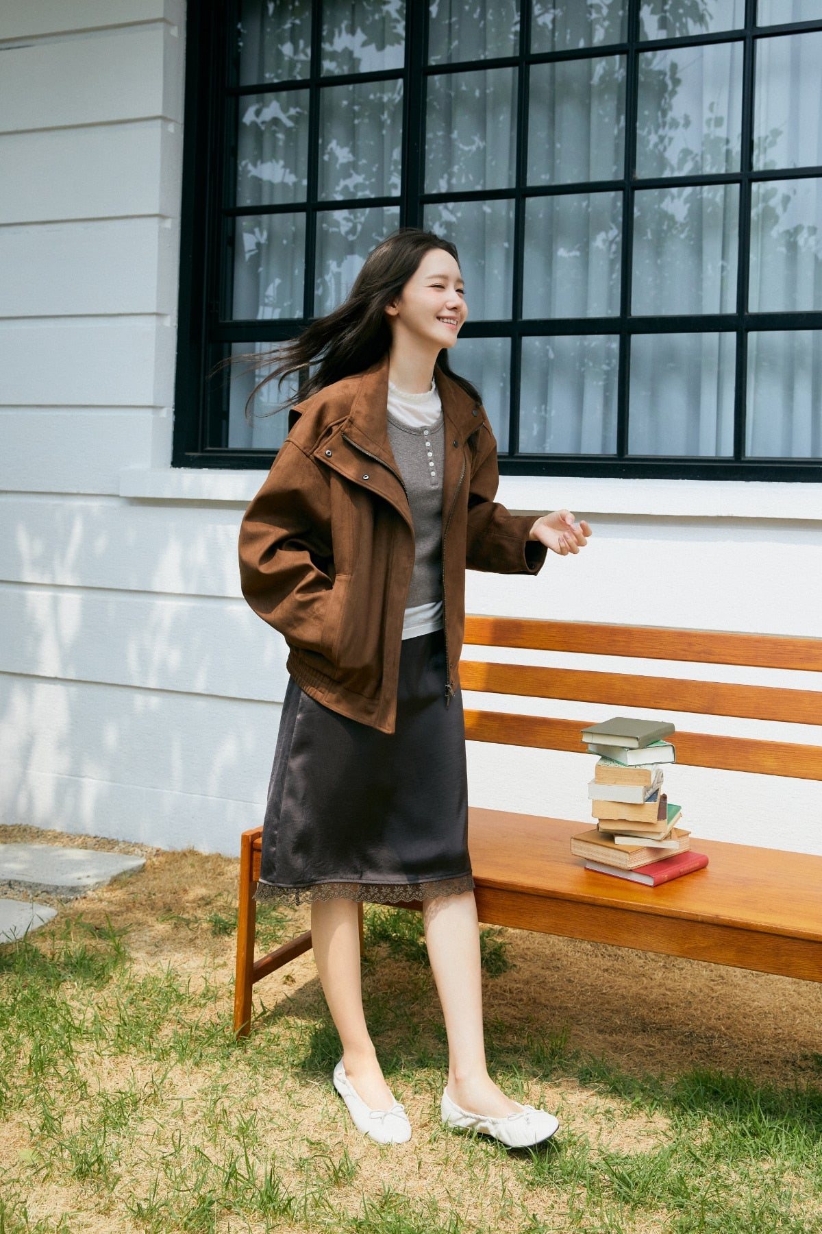 【YOONA同款】 HIGH NECK SUEDE JACKET