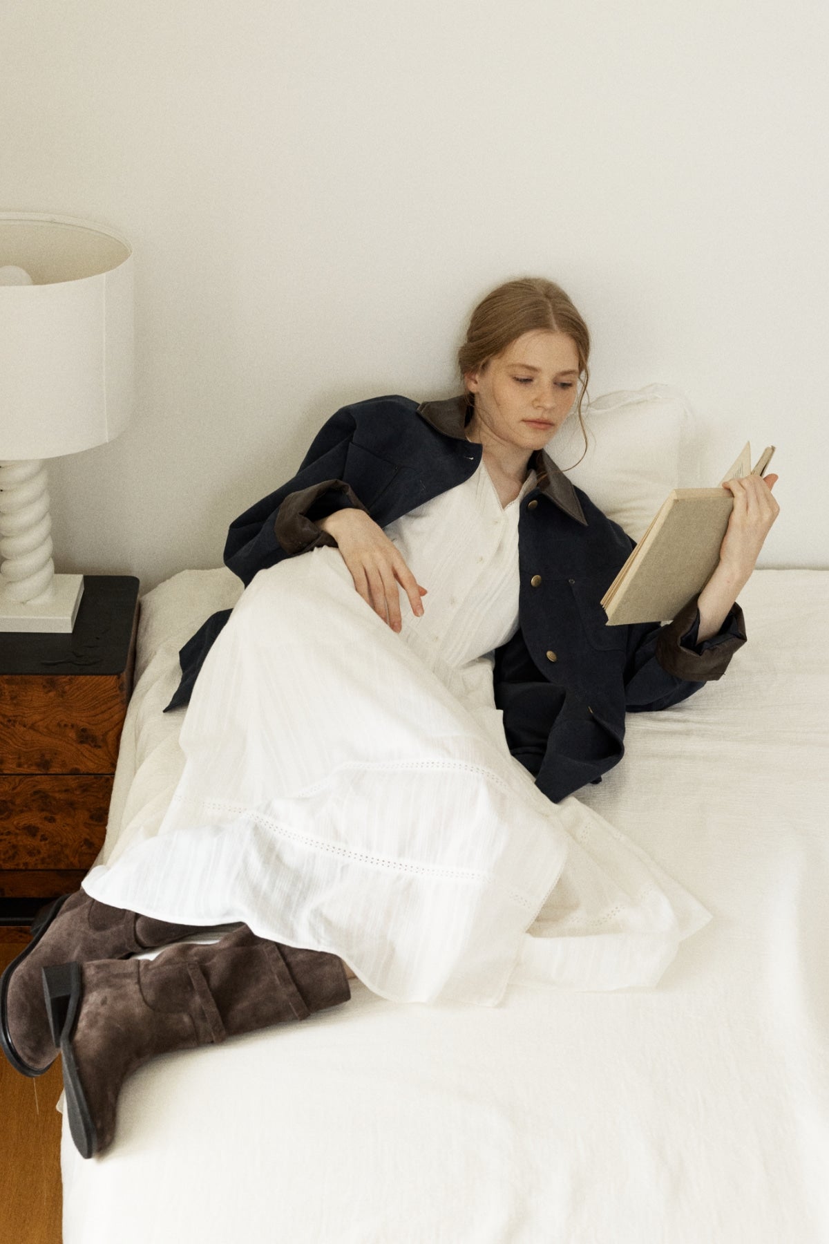 【YOONA同款】 EYELET BUTTON LAYERED ONE-PIECE