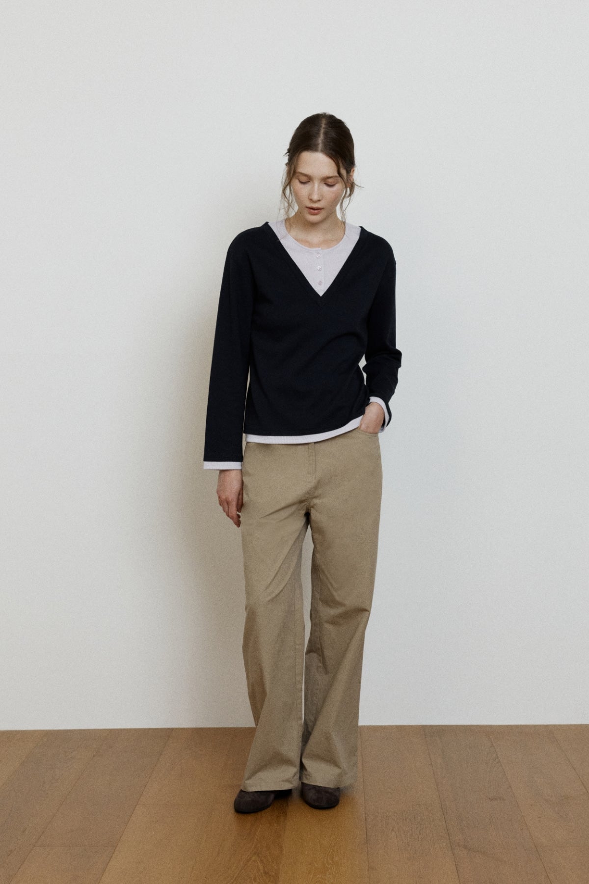 【YOONA同款】 COTTON BACK BANDING PANTS