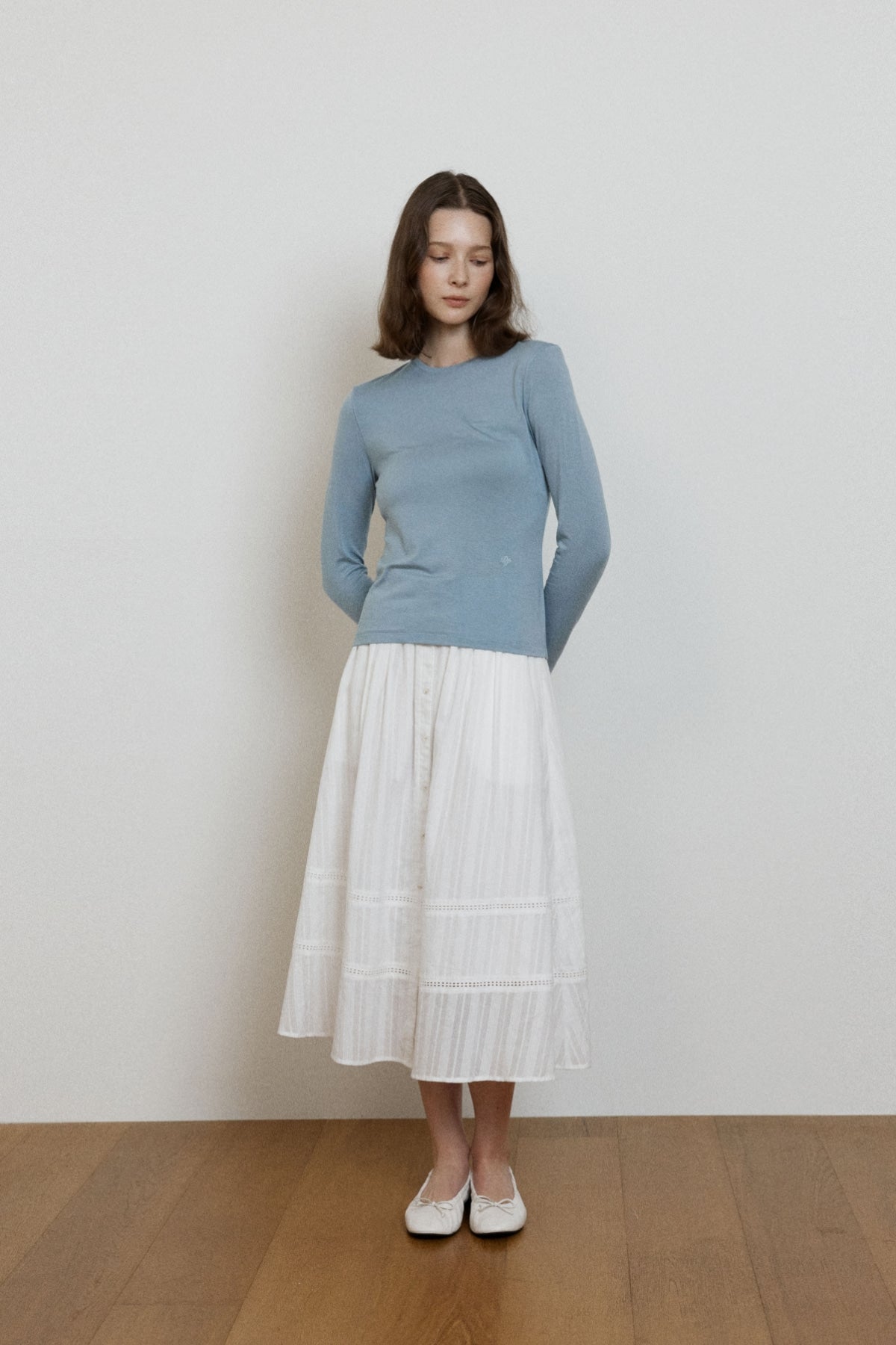 【YOONA同款】 EYELET BUTTON LAYERED SKIRT