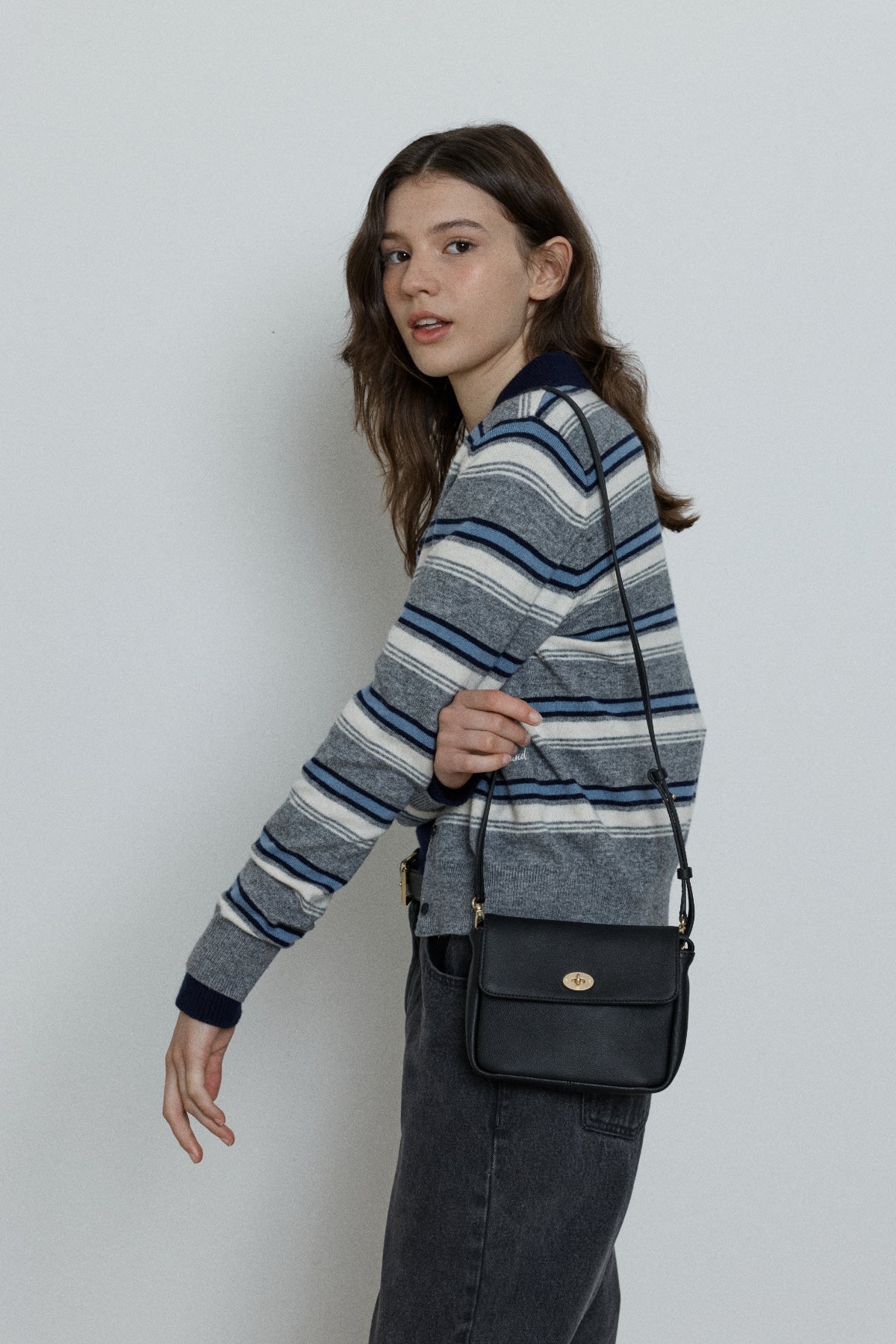 【YOONA同款】 WOOL STRIPE KNIT CARDIGAN