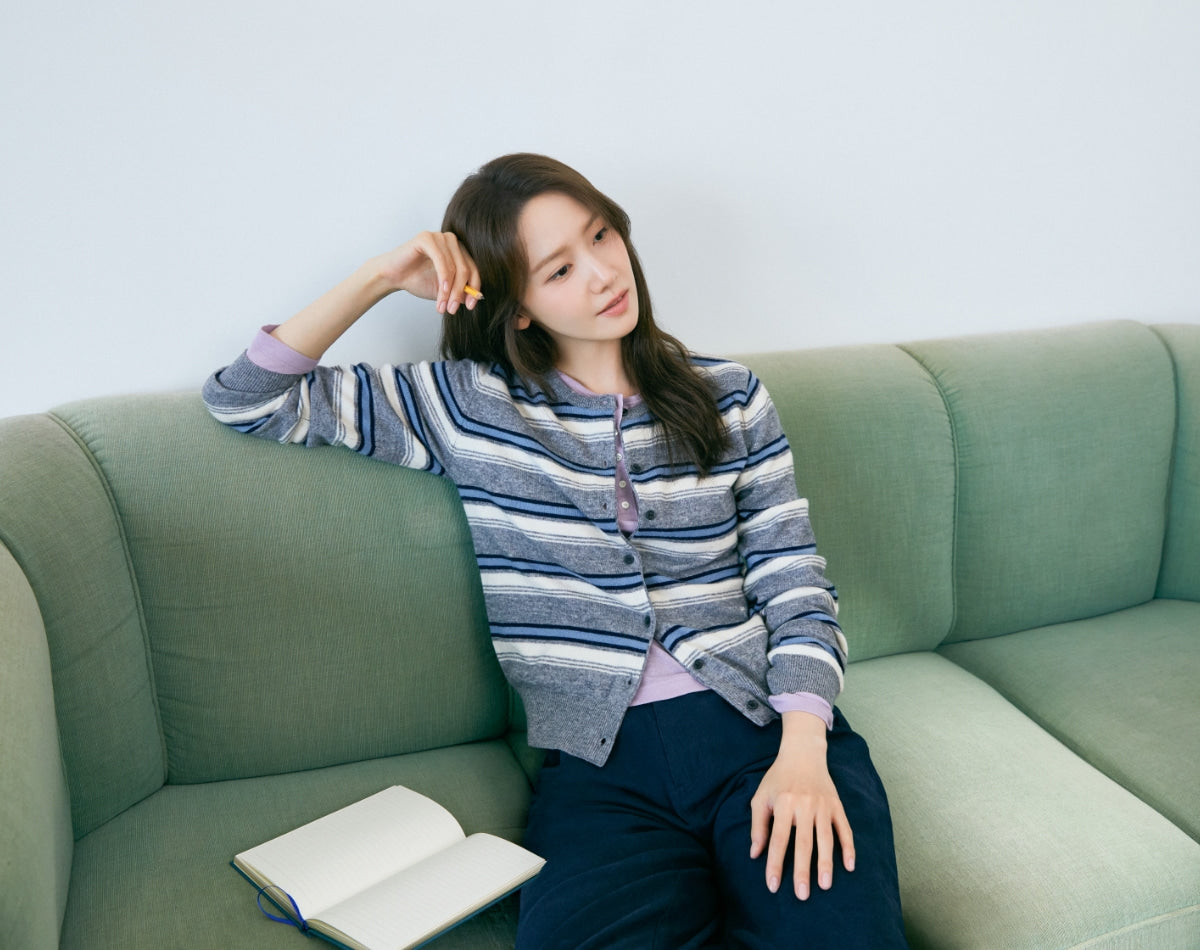 【YOONA同款】 WOOL STRIPE KNIT CARDIGAN