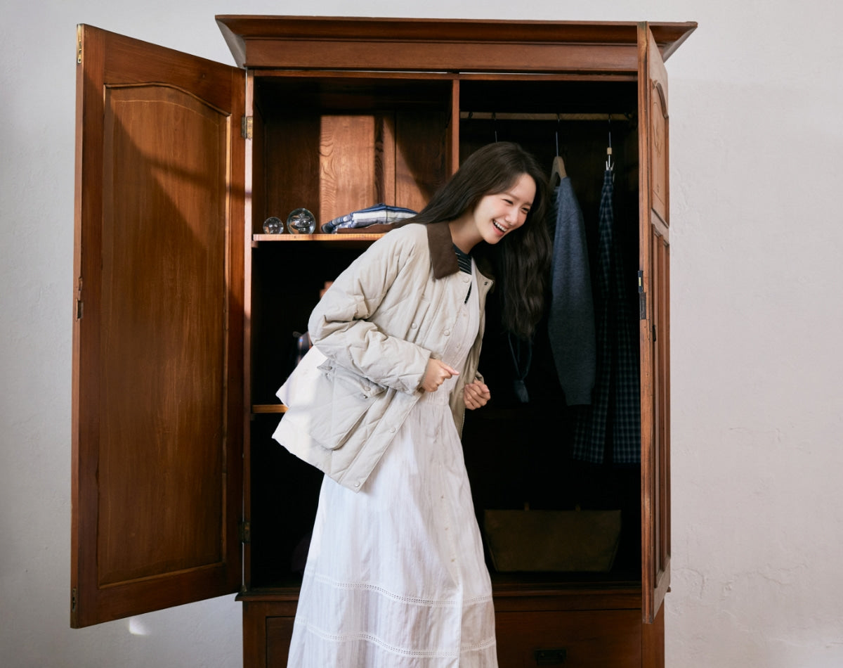 【YOONA同款】 DIAMOND QUILTED HALF JACKET