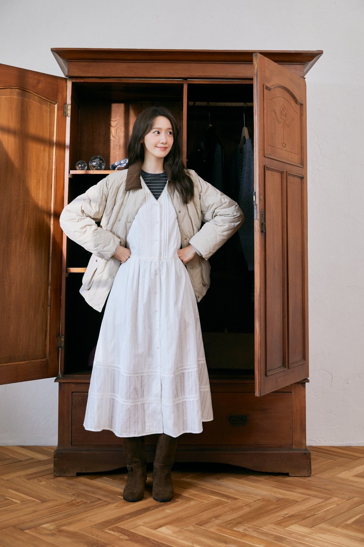【YOONA同款】 DIAMOND QUILTED HALF JACKET