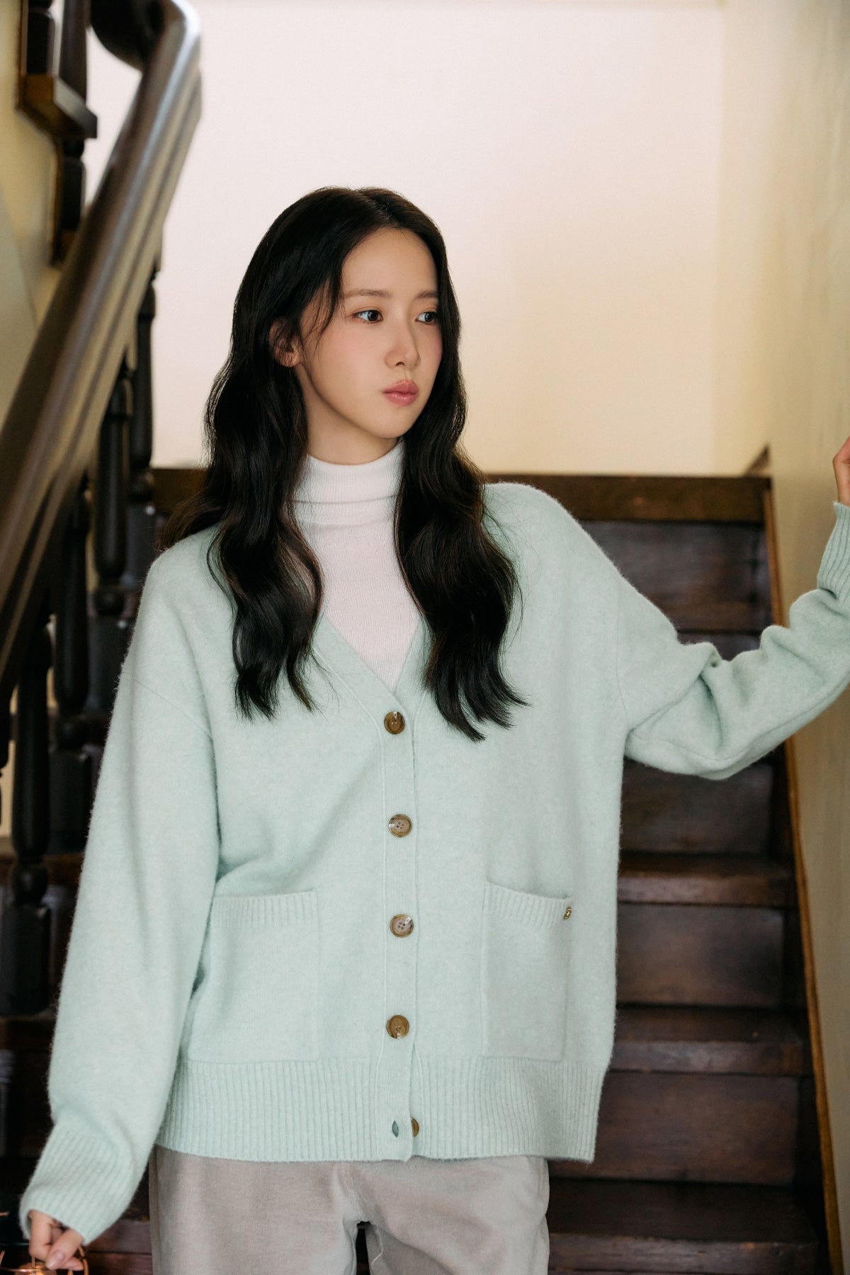 【YOONA同款】 ALPACA V-NECK KNIT CARDIGAN