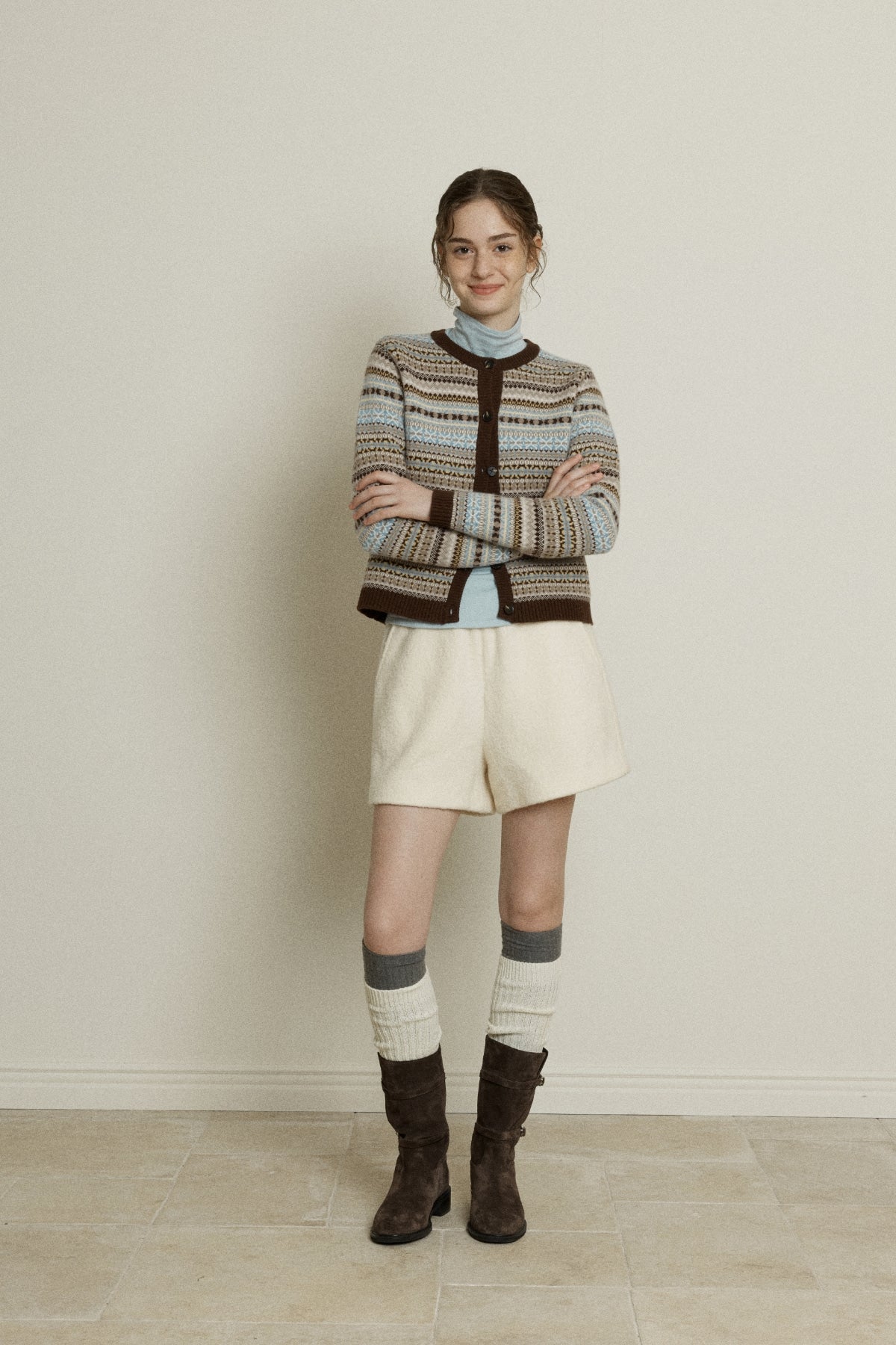 【YOONA同款】 FAIR ISLE WOOL CARDIGAN