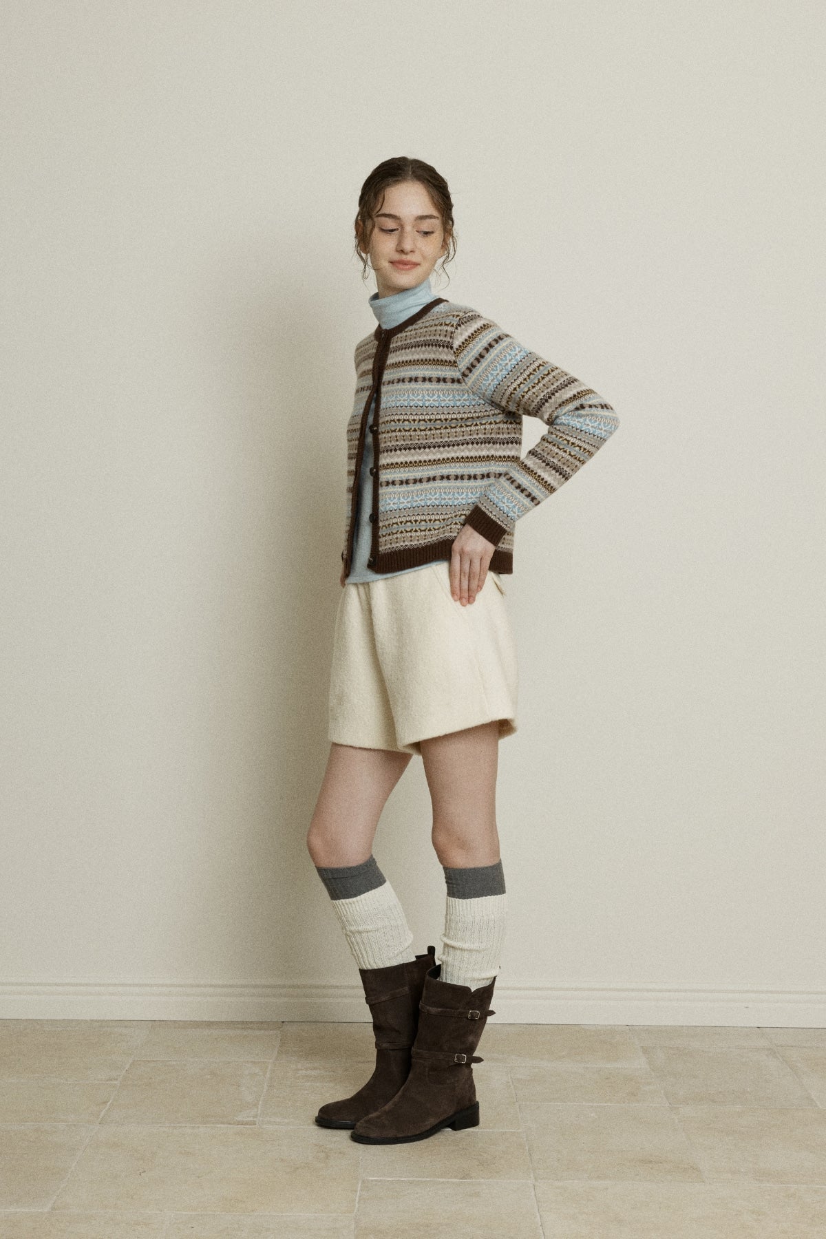 【YOONA同款】 FAIR ISLE WOOL CARDIGAN