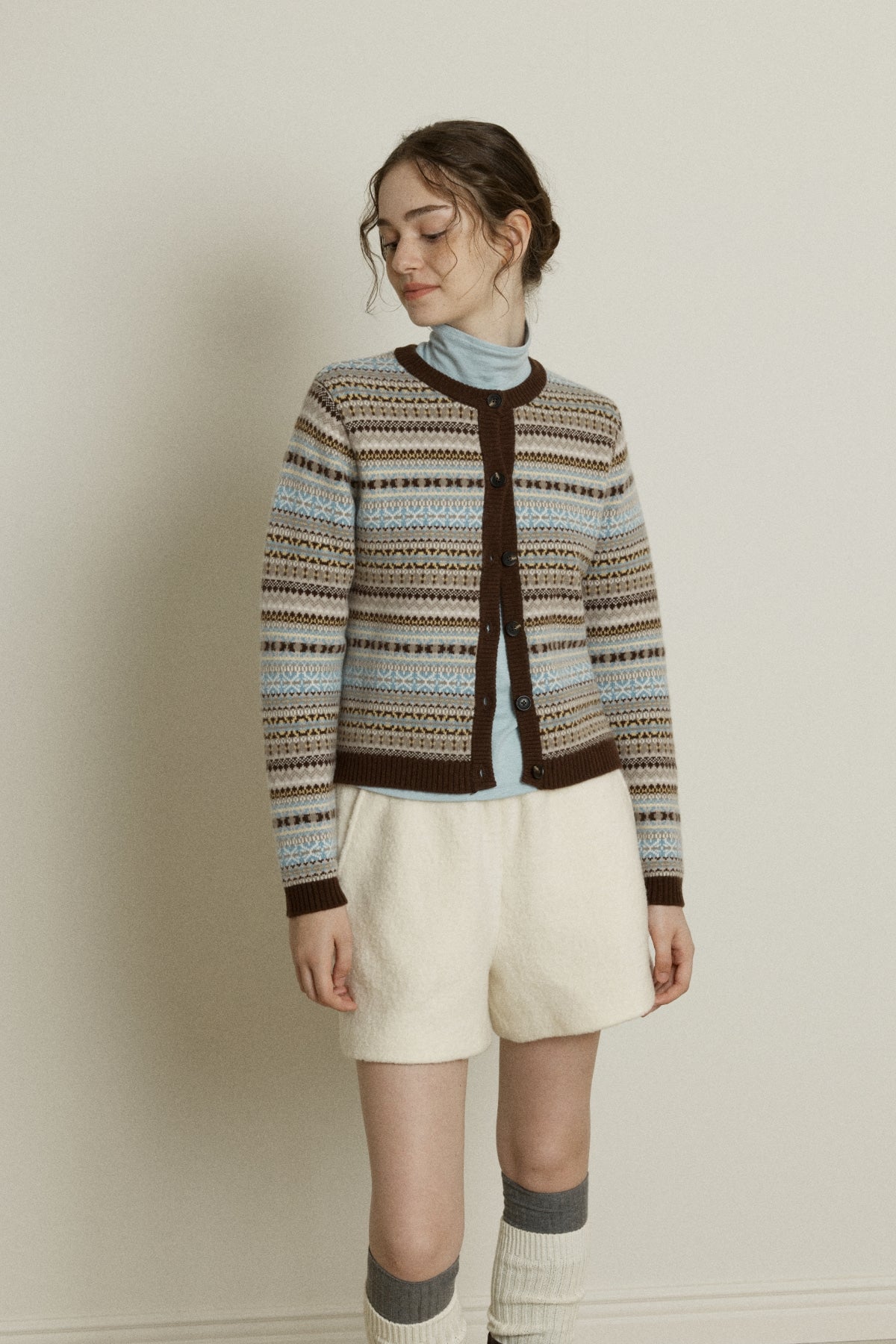 【YOONA同款】 FAIR ISLE WOOL CARDIGAN
