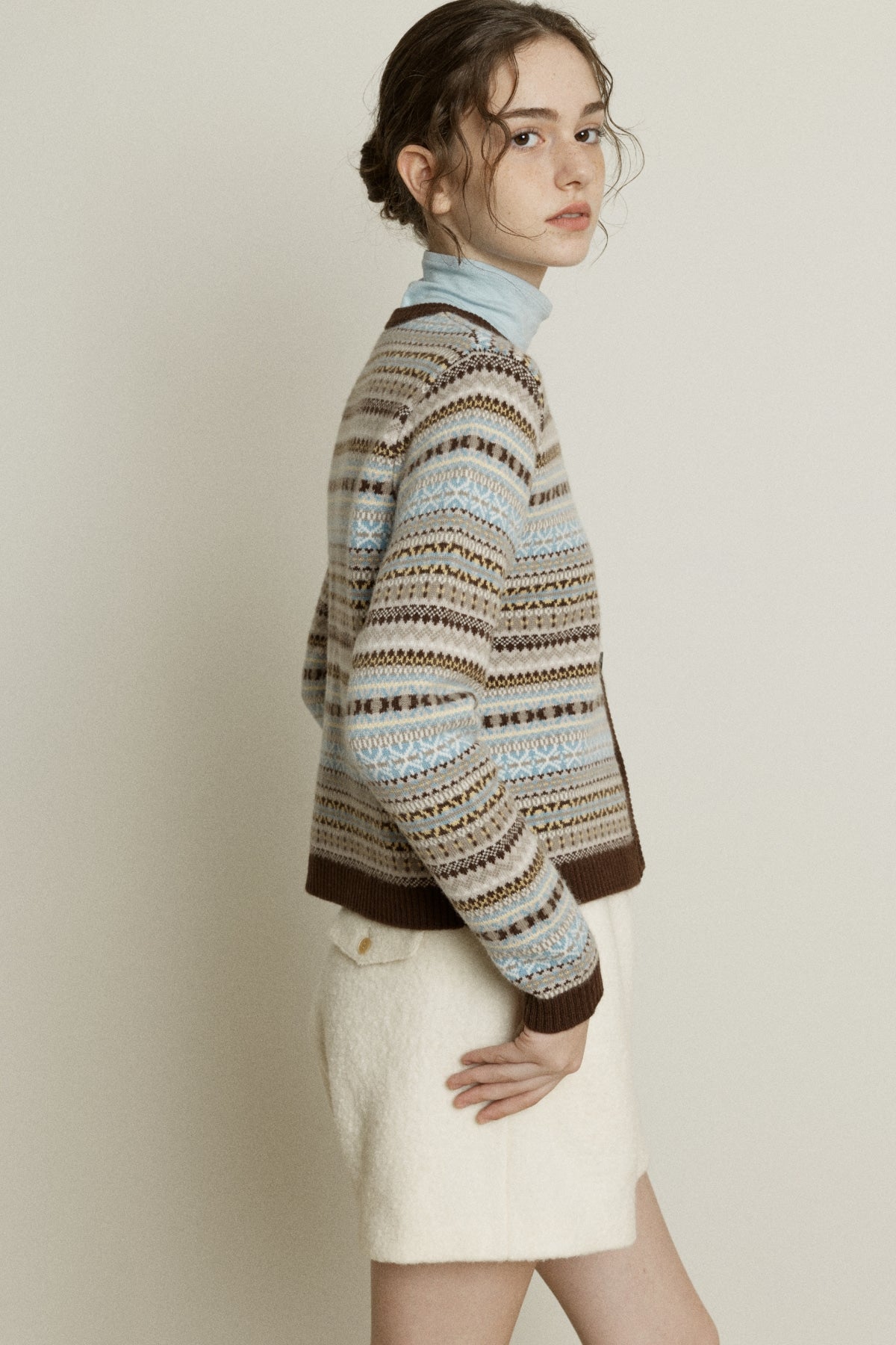 【YOONA同款】 FAIR ISLE WOOL CARDIGAN