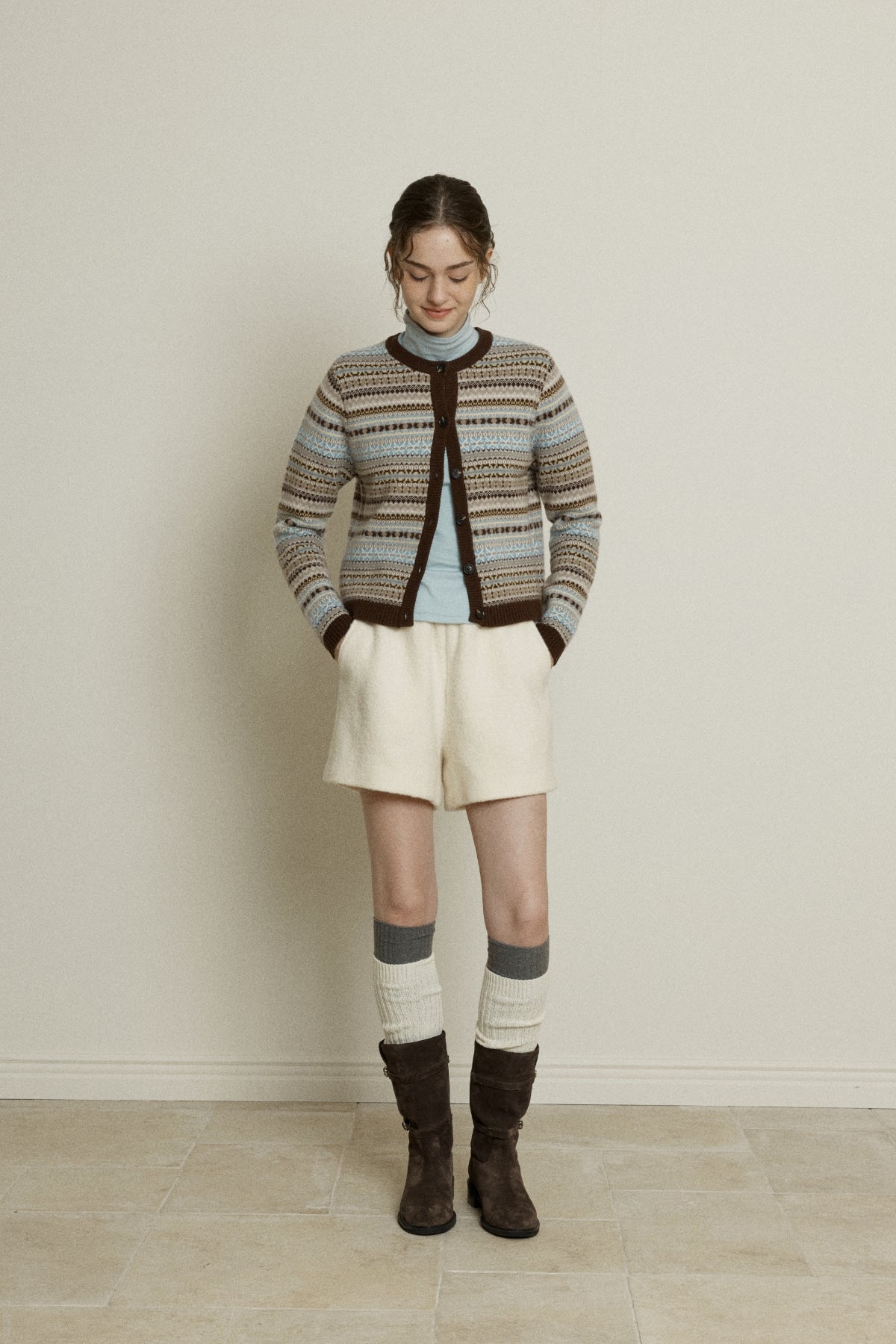 【YOONA同款】 FAIR ISLE WOOL CARDIGAN