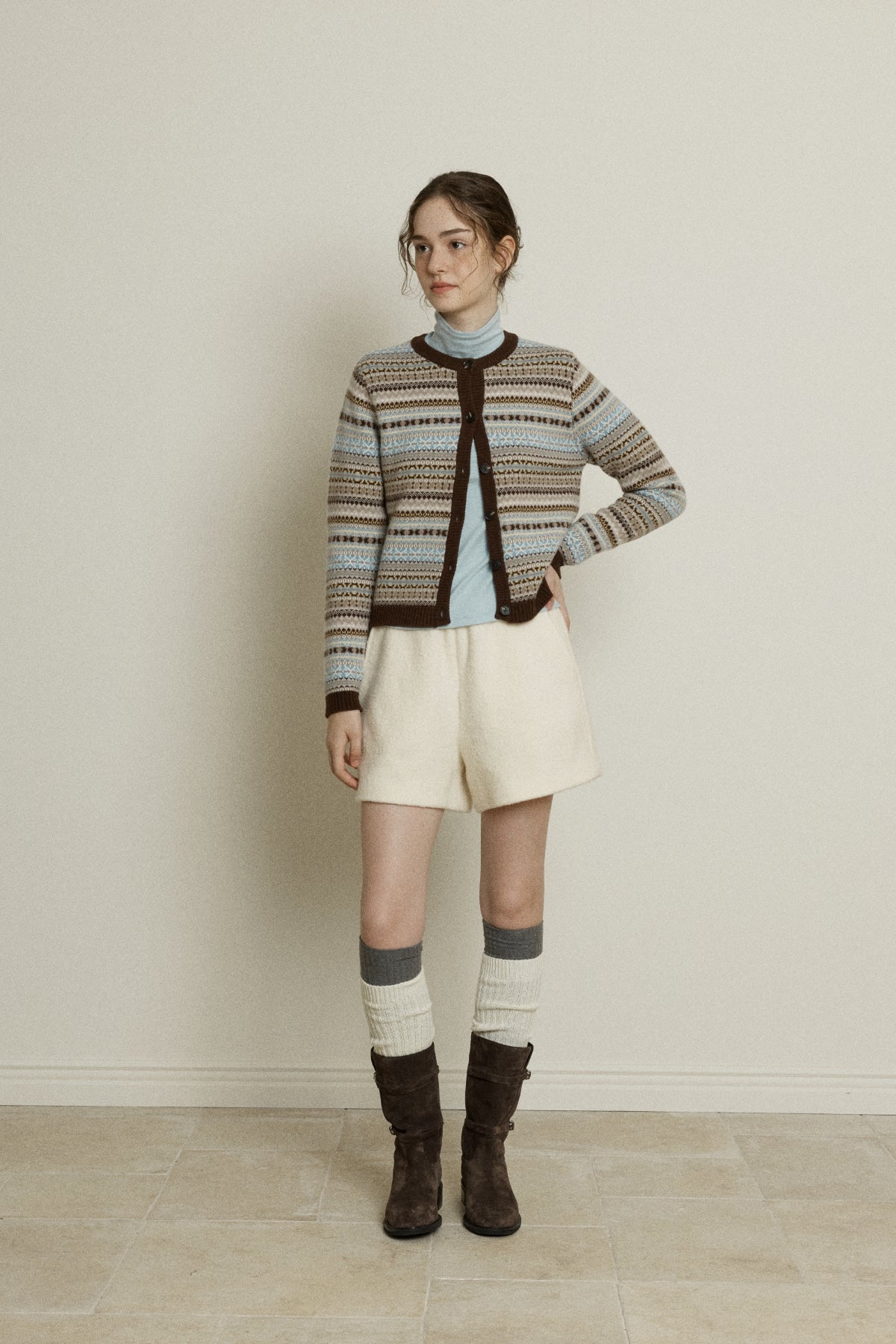 【YOONA同款】 FAIR ISLE WOOL CARDIGAN