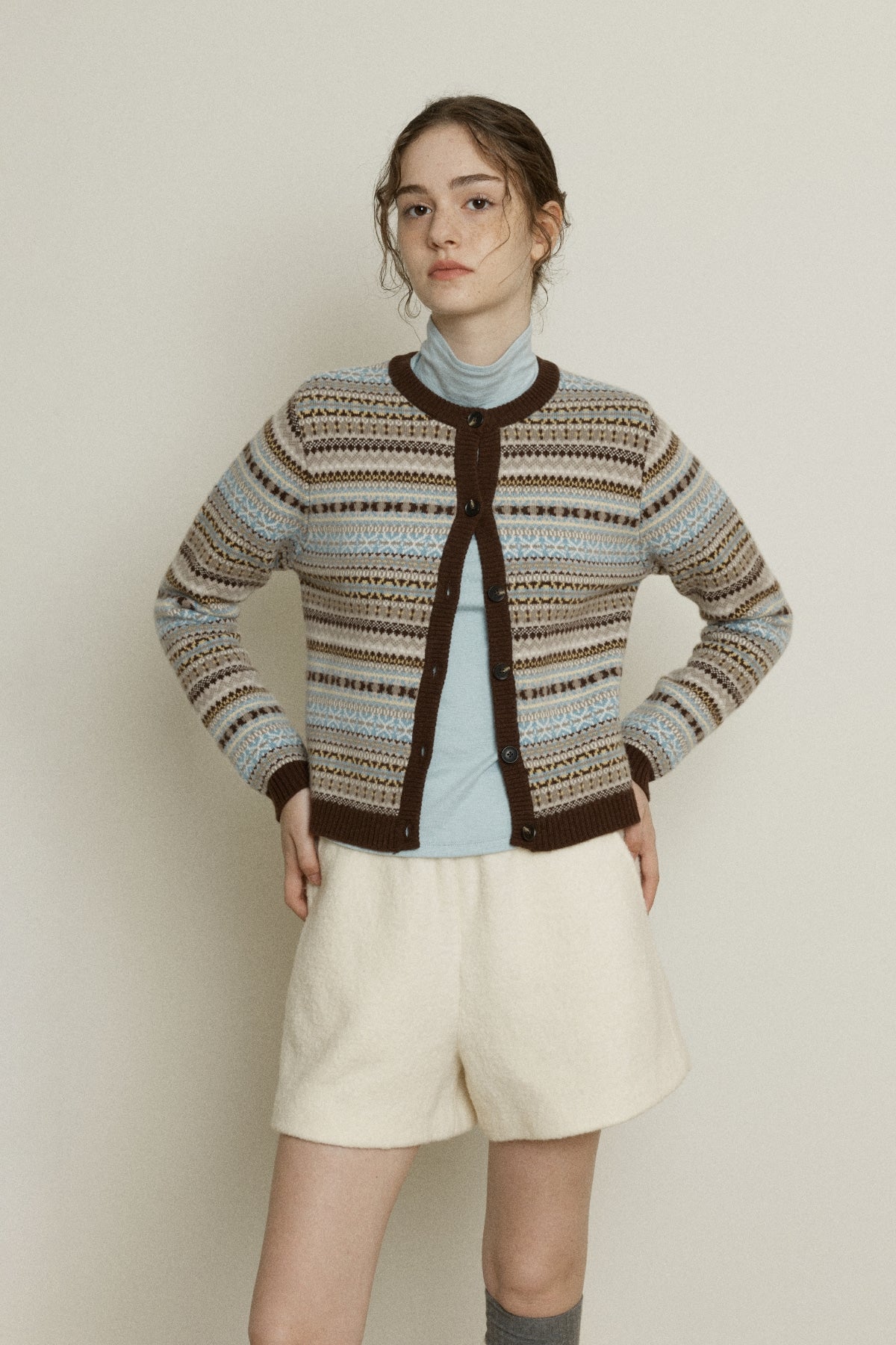 【YOONA同款】 FAIR ISLE WOOL CARDIGAN