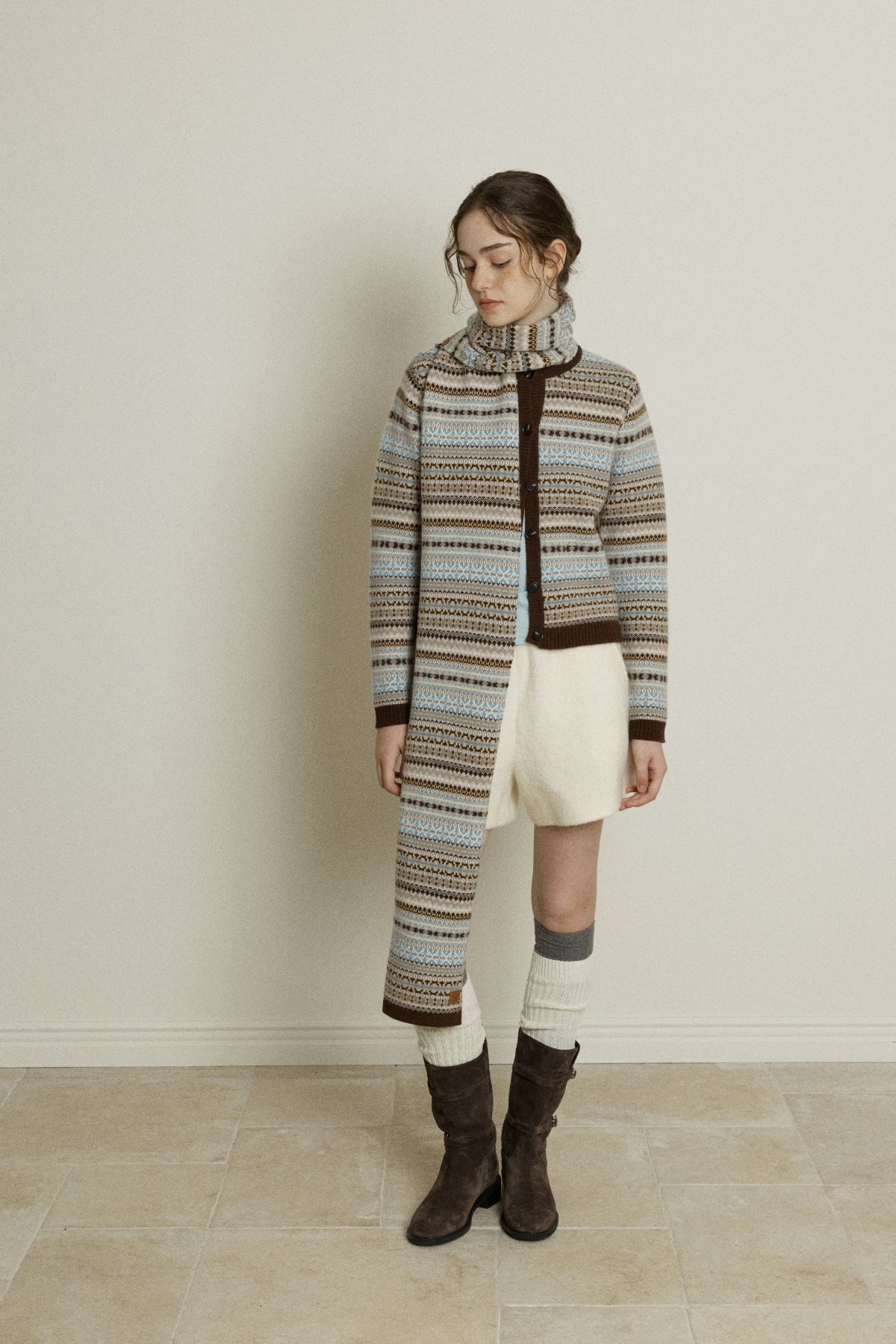 【YOONA同款】 FAIR ISLE WOOL CARDIGAN