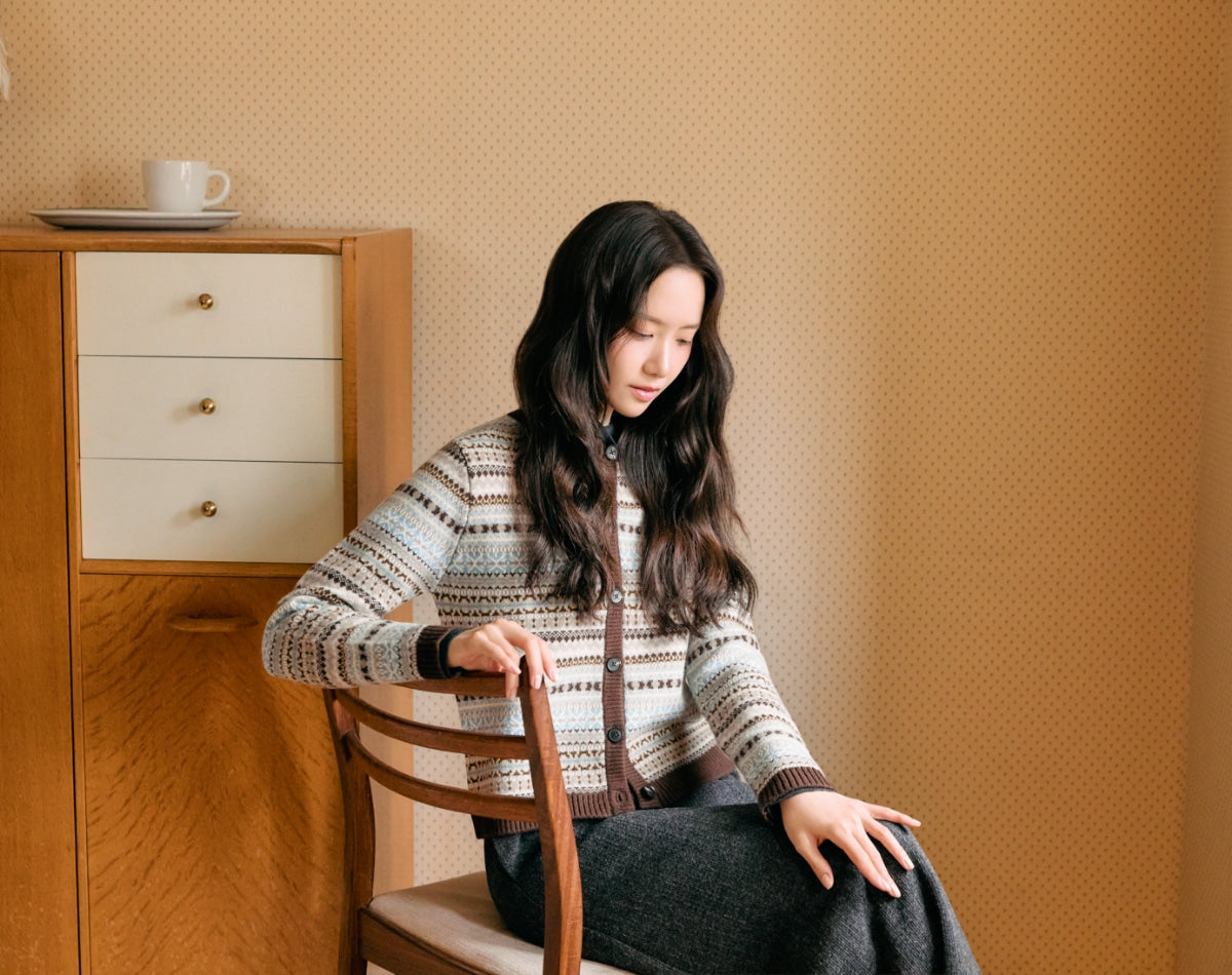 【YOONA同款】 FAIR ISLE WOOL CARDIGAN
