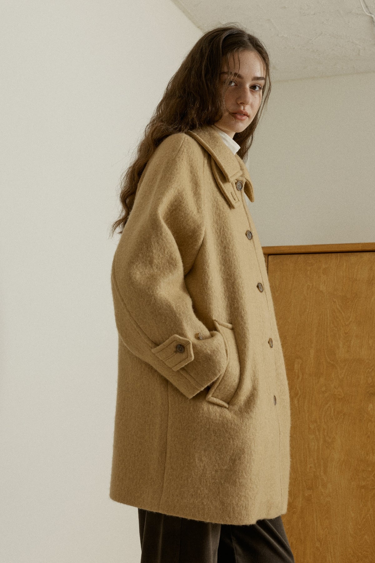 【YOONA同款】 WOOL BALMACAAN HALF COAT