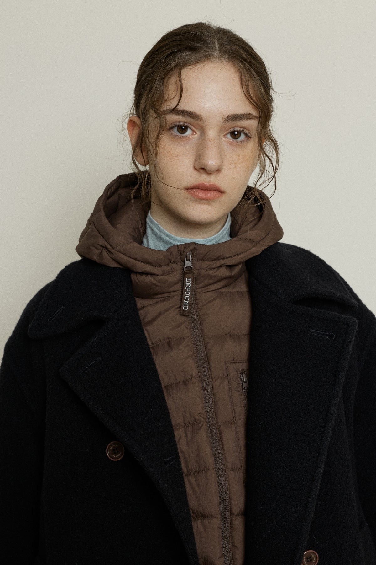 【YOONA同款】 BOUCLE WOOL DOUBLE-BREASTED HALF COAT