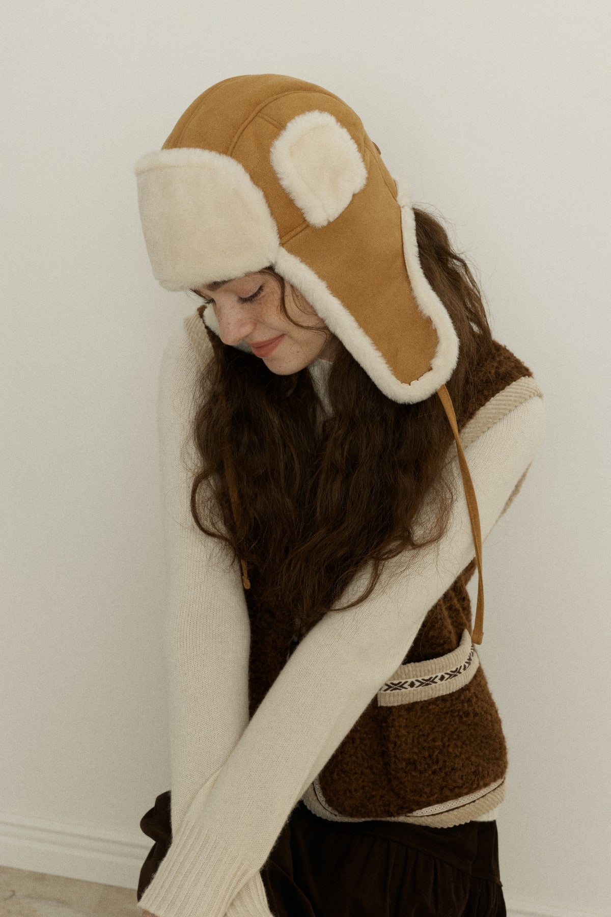【YOONA同款】 SHEARLING MUSTANG TRAPPER HAT
