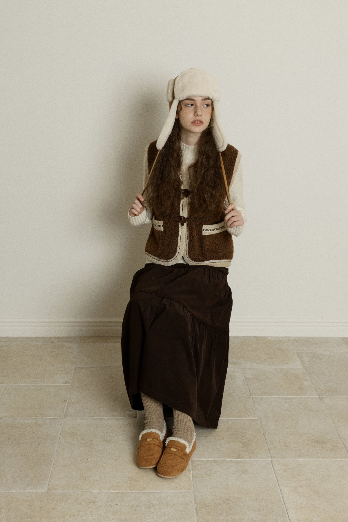 【YOONA同款】 SHEARLING MUSTANG TRAPPER HAT