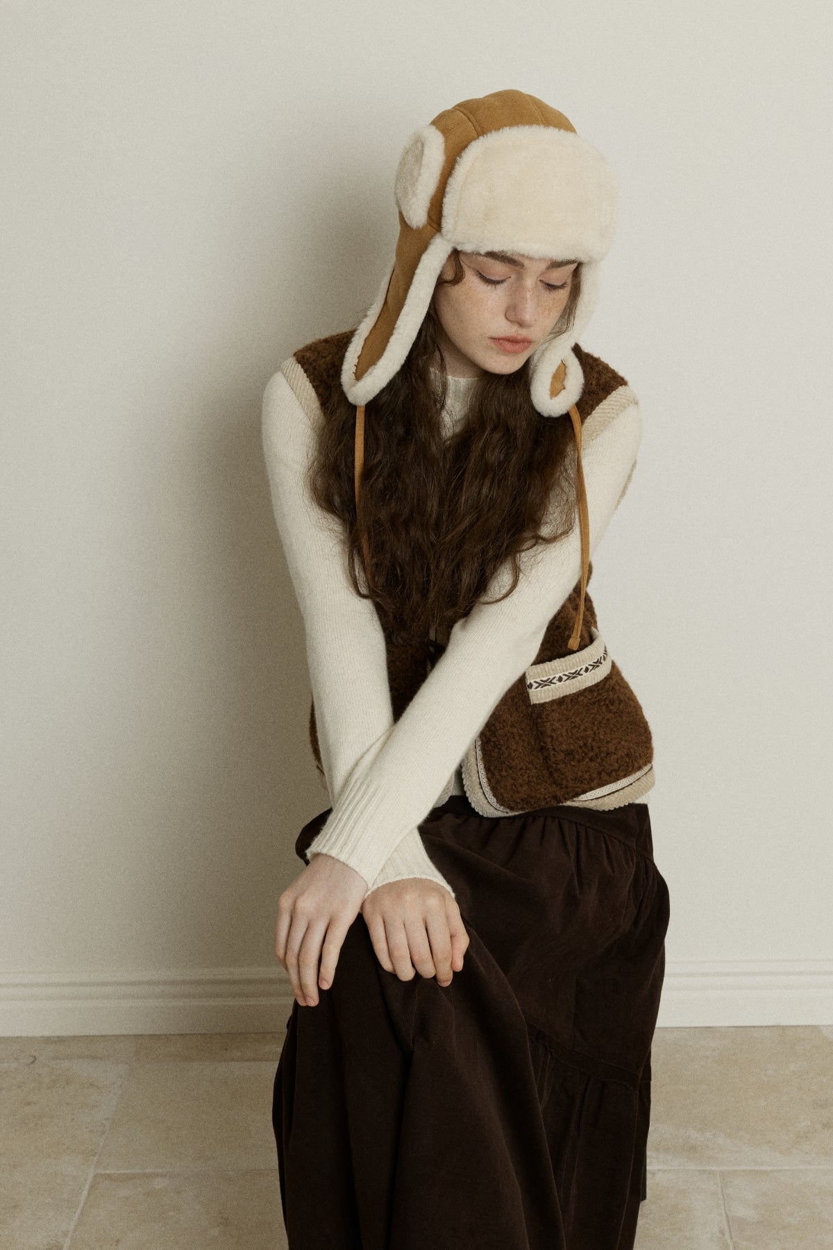 【YOONA同款】 SHEARLING MUSTANG TRAPPER HAT