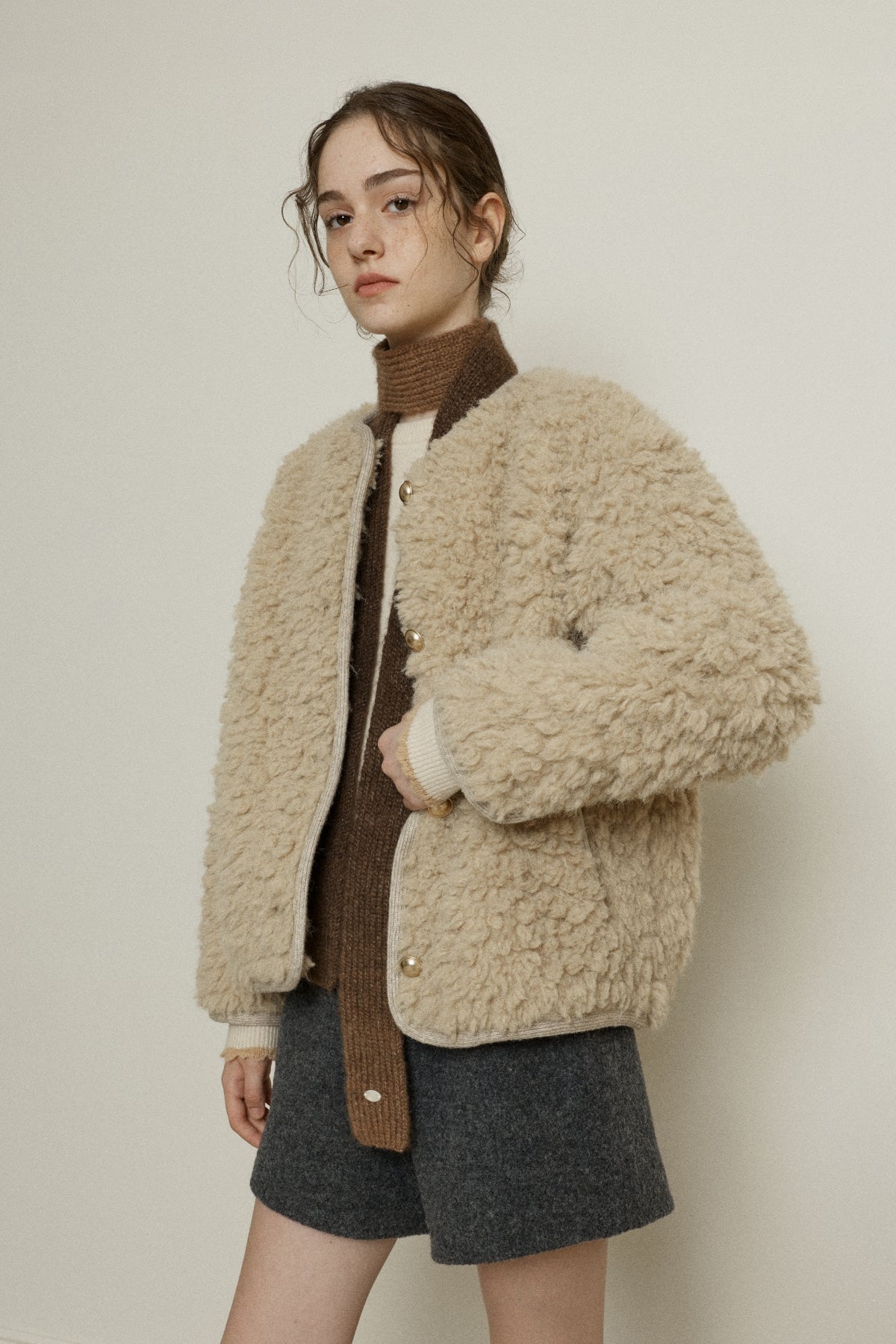 【YOONA同款】 FLUFFY FUR JACKET - LIGHT
