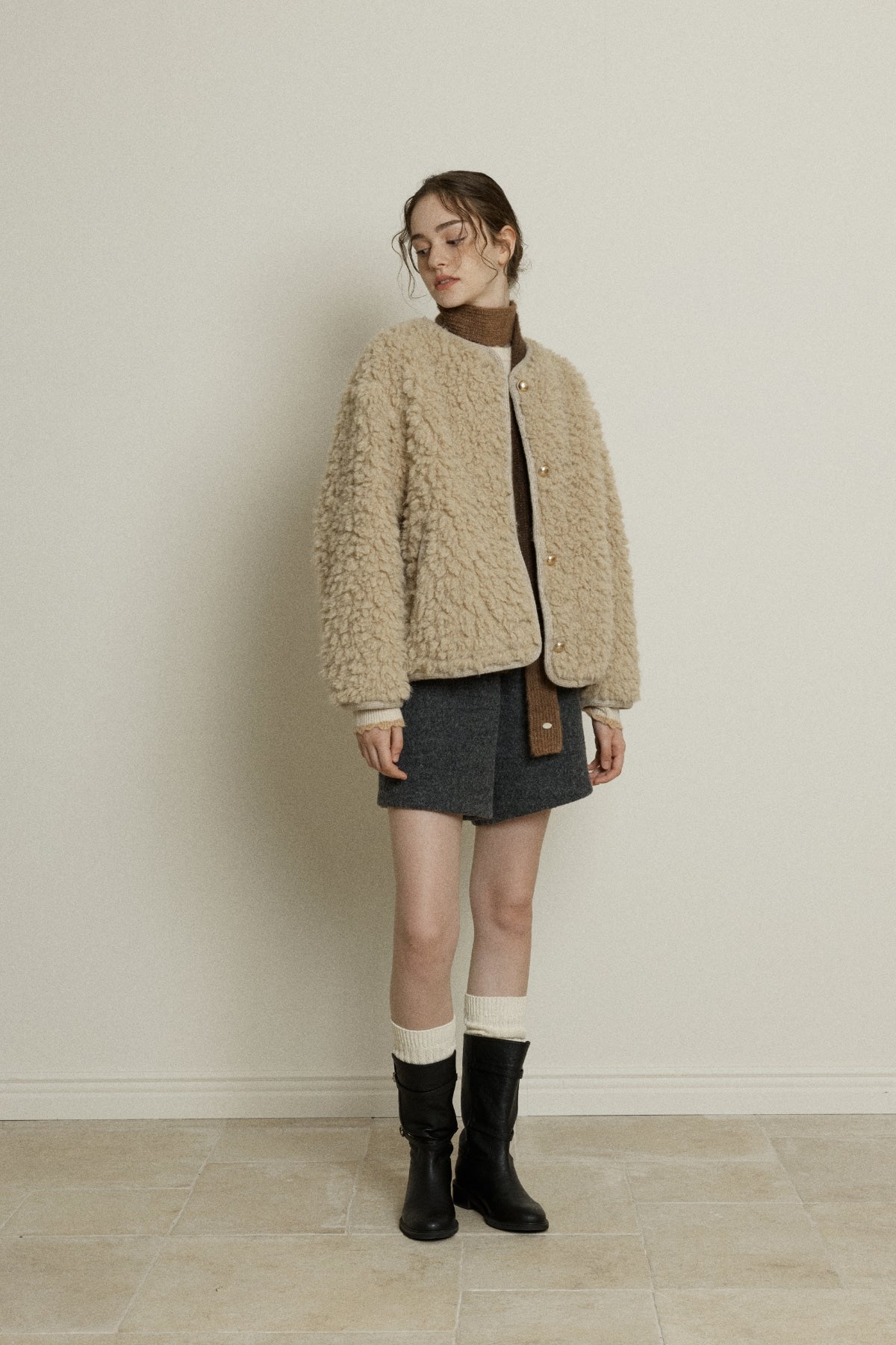 【YOONA同款】 FLUFFY FUR JACKET - LIGHT