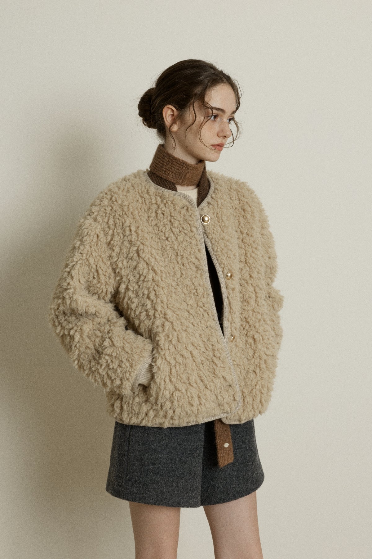 【YOONA同款】 FLUFFY FUR JACKET - LIGHT