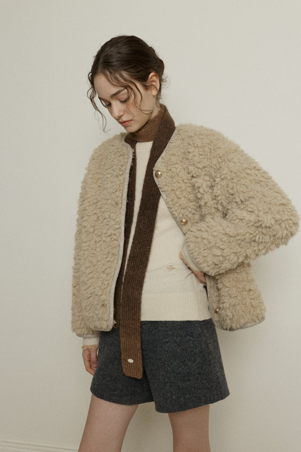 【YOONA同款】 FLUFFY FUR JACKET - LIGHT