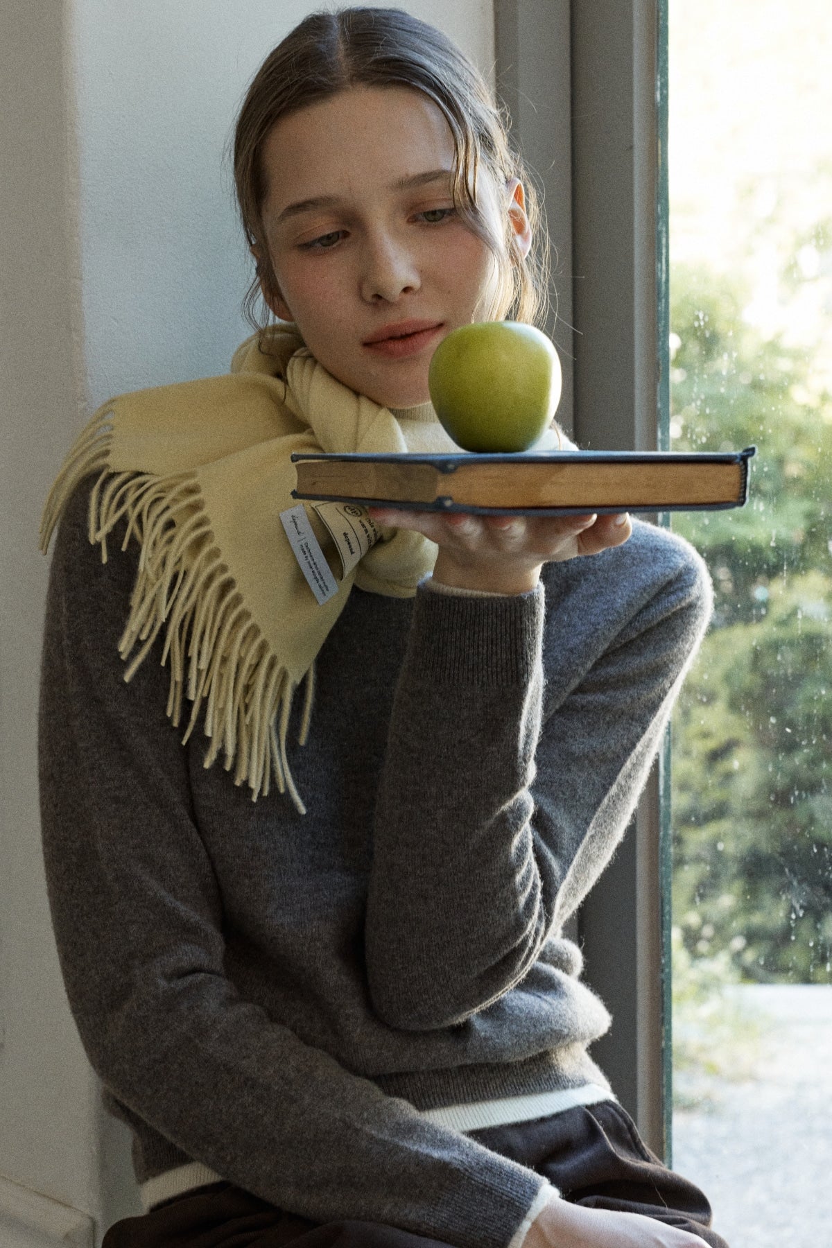 【YOONA同款】 CASHMERE WOOL BLENDED MUFFLER - BUTTER
