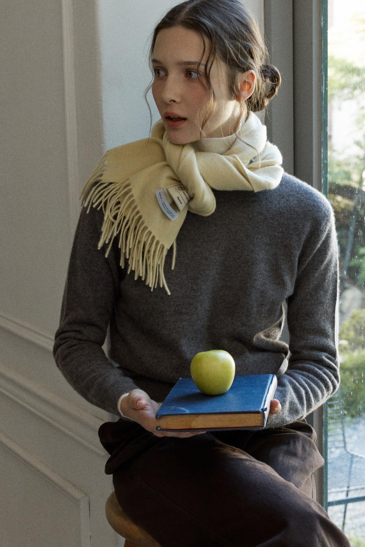 【YOONA同款】 CASHMERE WOOL BLENDED MUFFLER - BUTTER