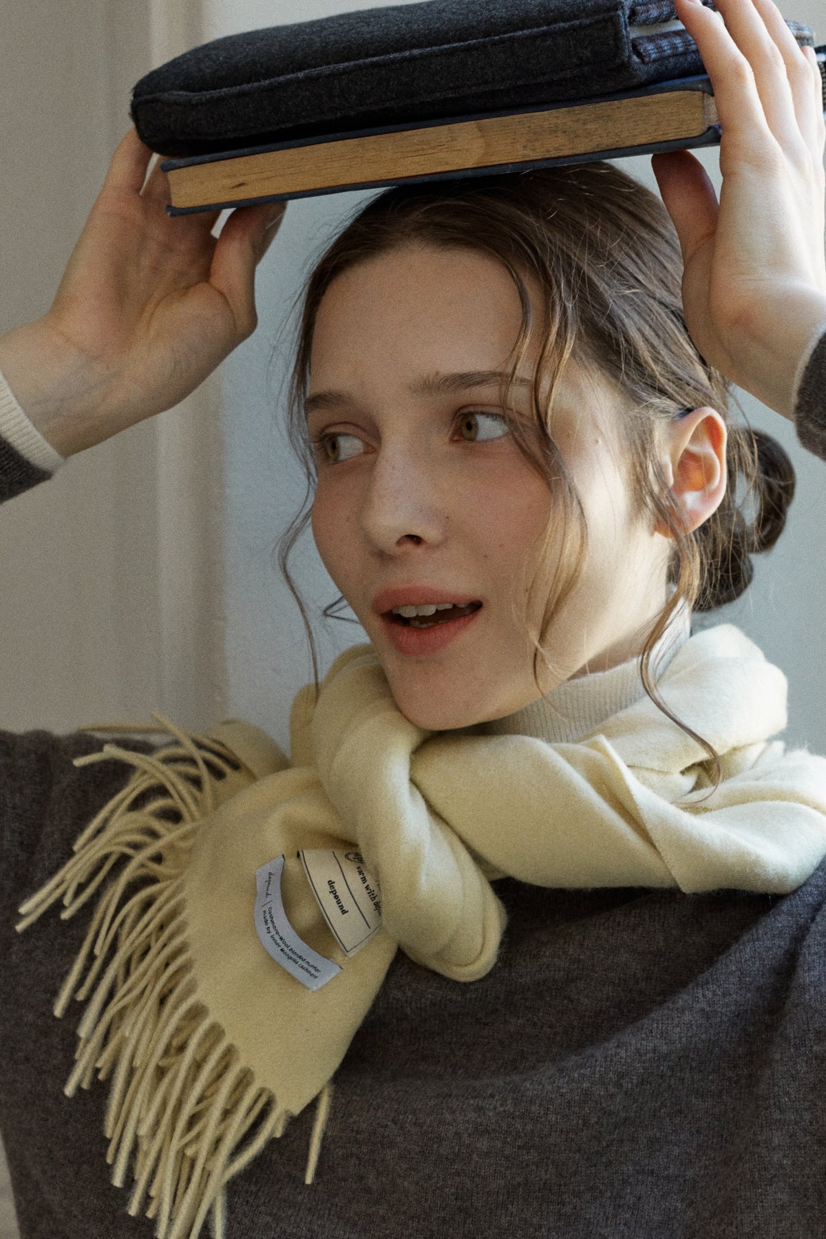 【YOONA同款】 CASHMERE WOOL BLENDED MUFFLER - BUTTER