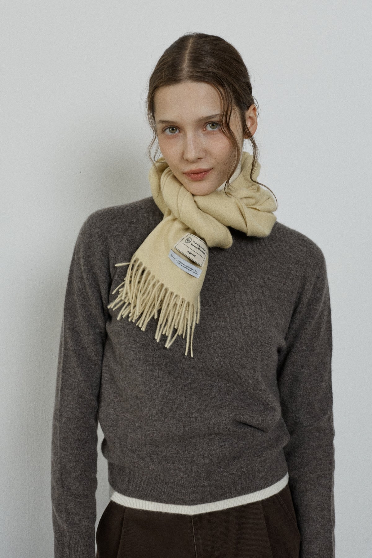 【YOONA同款】 CASHMERE WOOL BLENDED MUFFLER - BUTTER