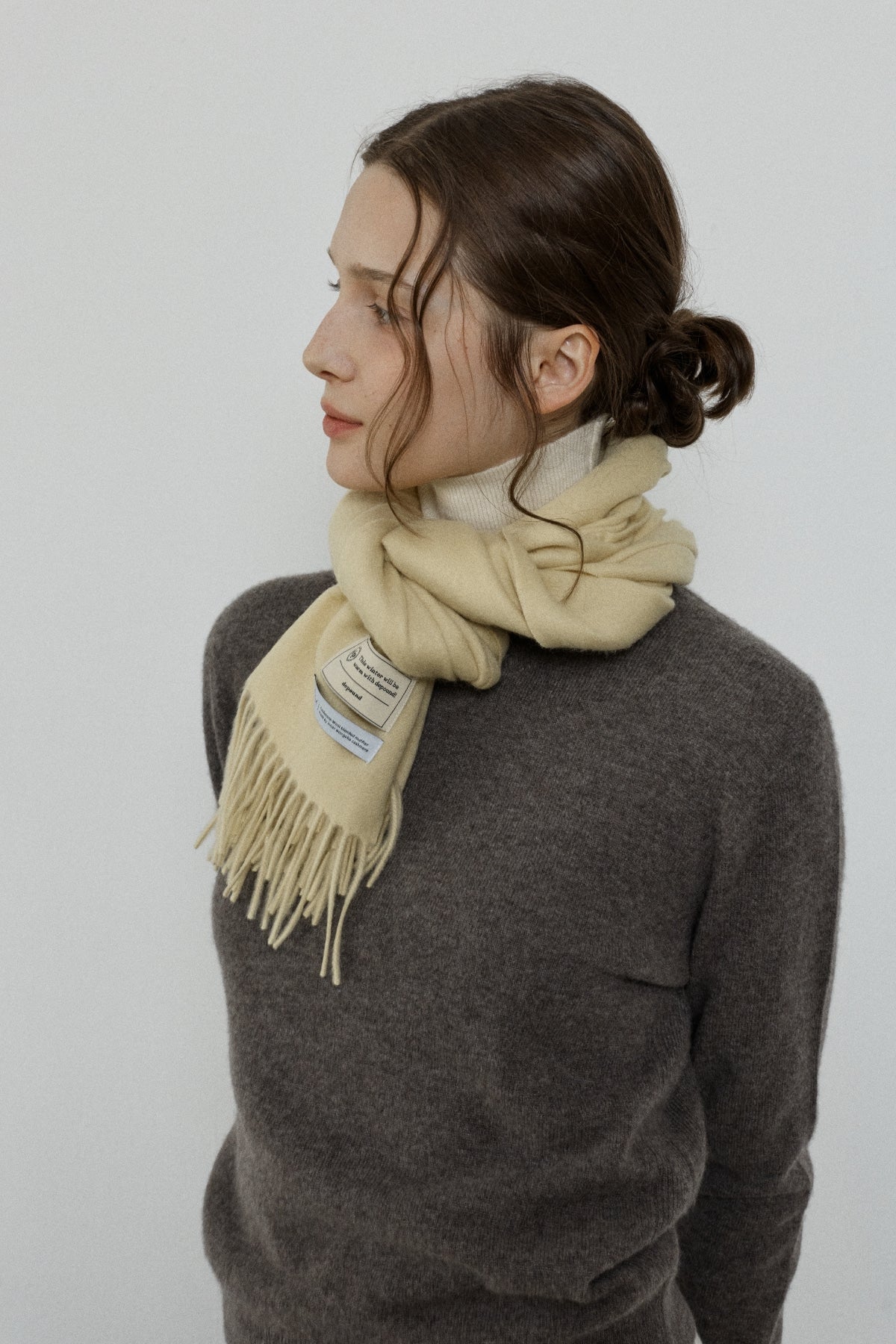 【YOONA同款】 CASHMERE WOOL BLENDED MUFFLER - BUTTER