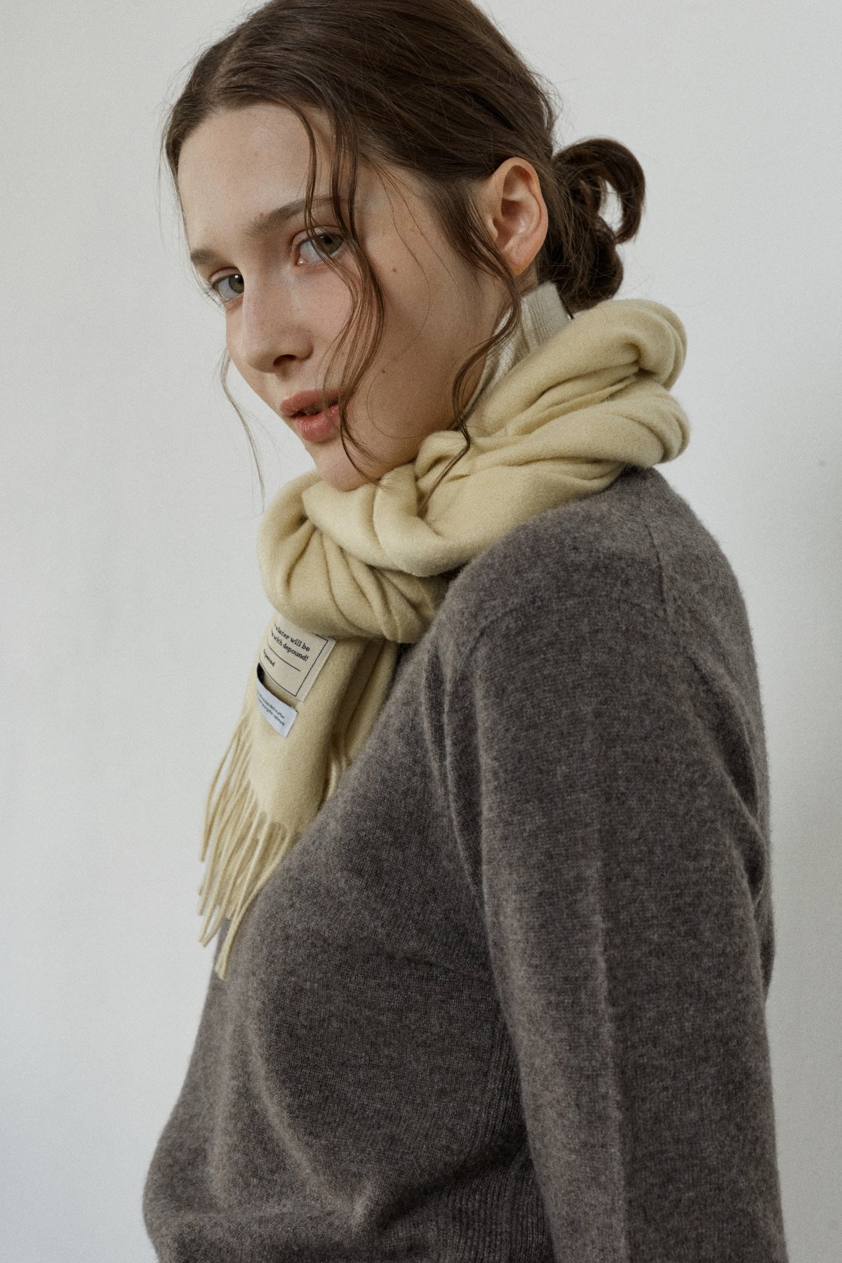 【YOONA同款】 CASHMERE WOOL BLENDED MUFFLER - BUTTER