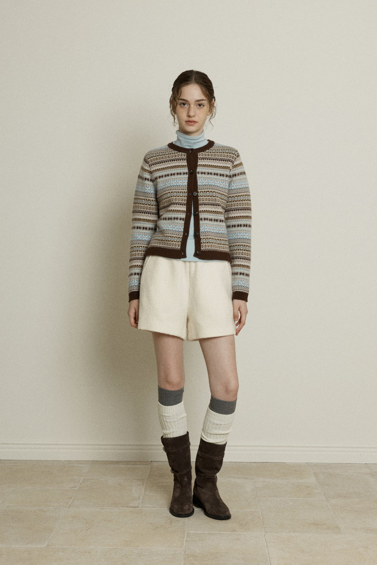 【YOONA同款】 BOUCLE WOOL BANDING SHORTS