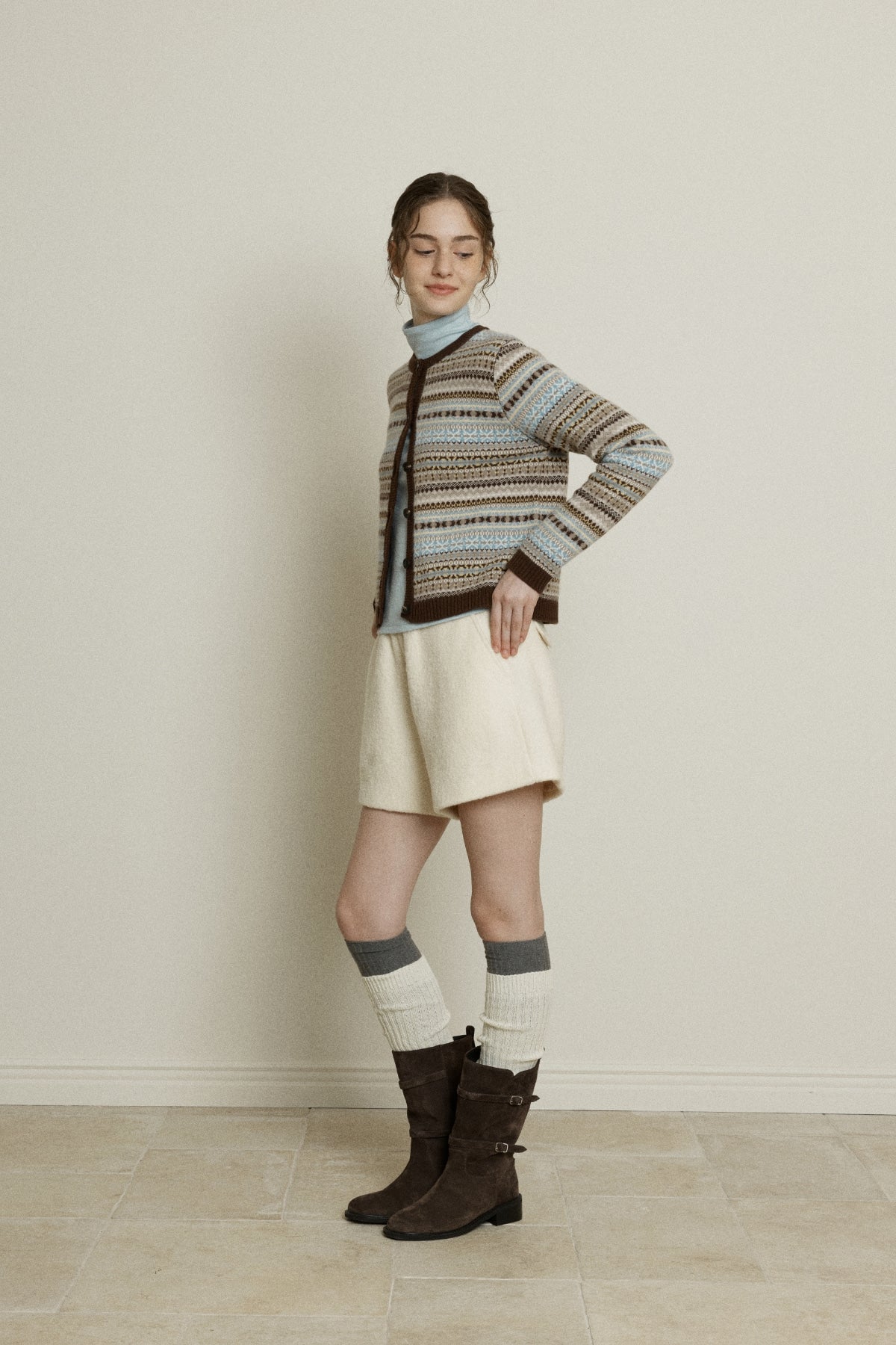 【YOONA同款】 BOUCLE WOOL BANDING SHORTS