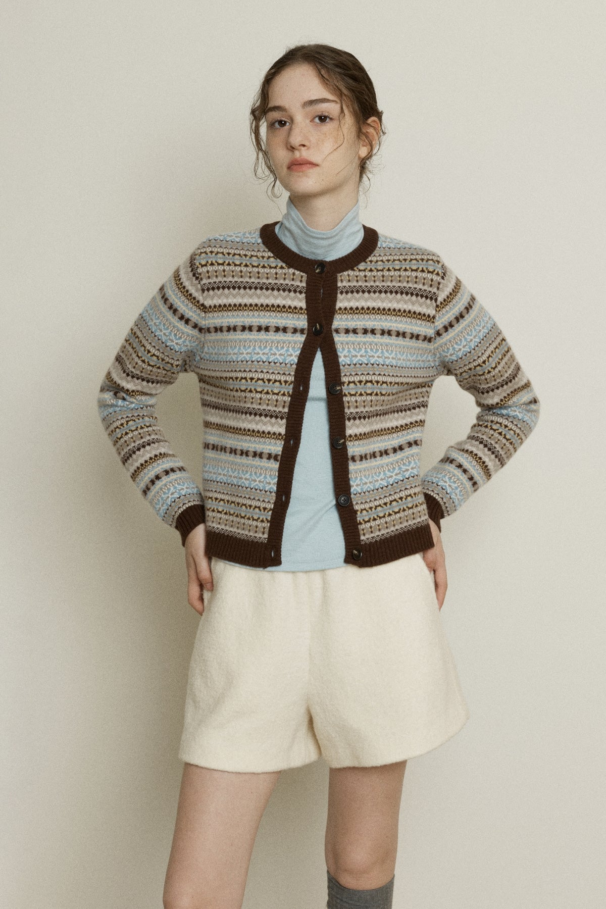 【YOONA同款】 BOUCLE WOOL BANDING SHORTS