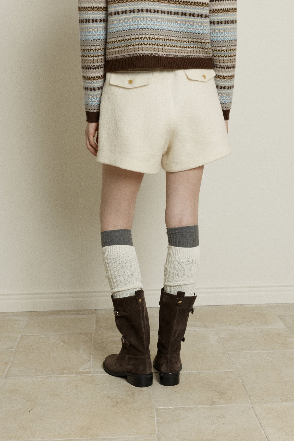 【YOONA同款】 BOUCLE WOOL BANDING SHORTS
