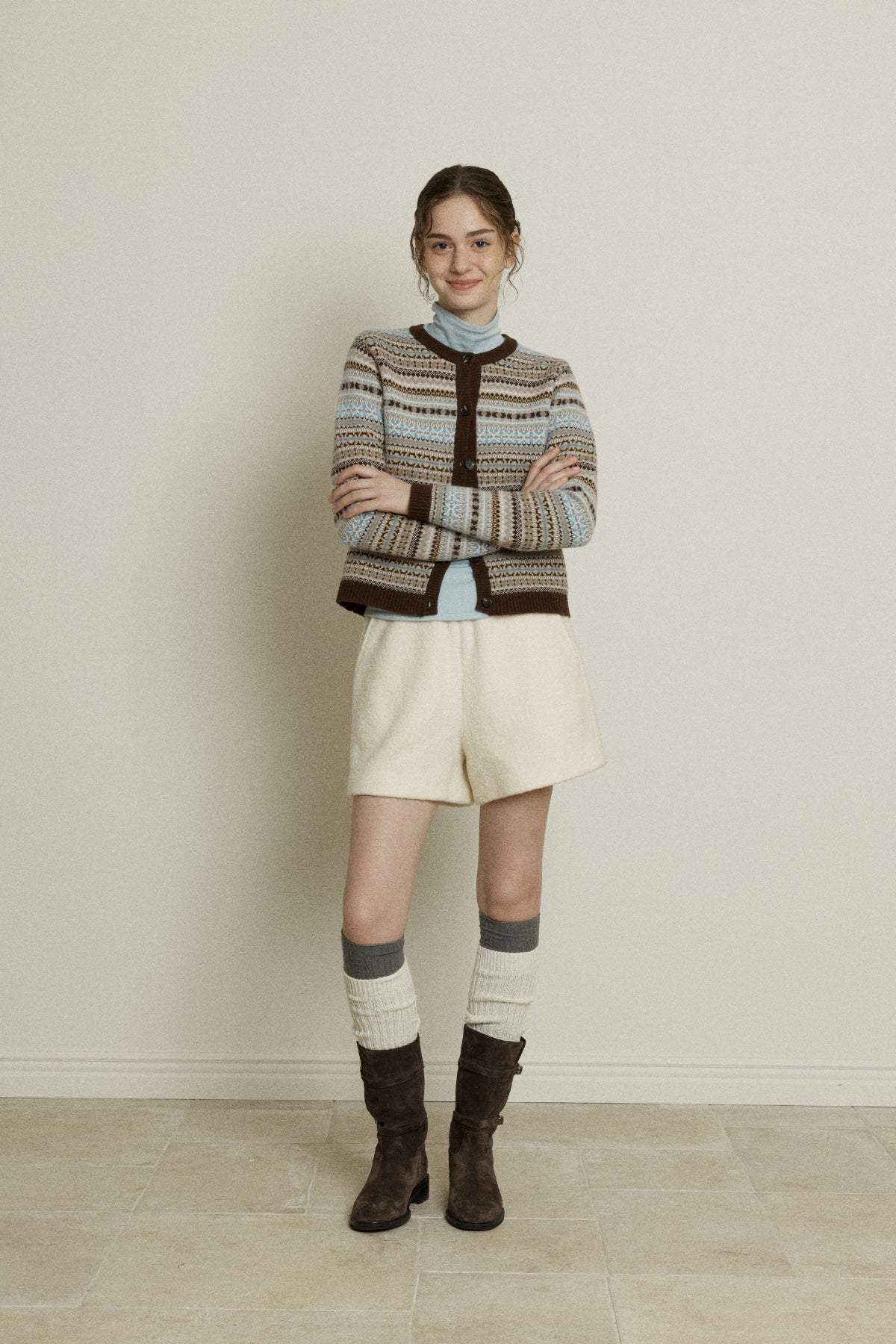 【YOONA同款】 BOUCLE WOOL BANDING SHORTS