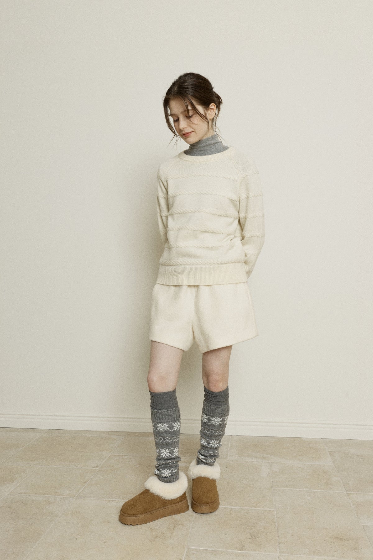 【YOONA同款】 BOUCLE WOOL BANDING SHORTS
