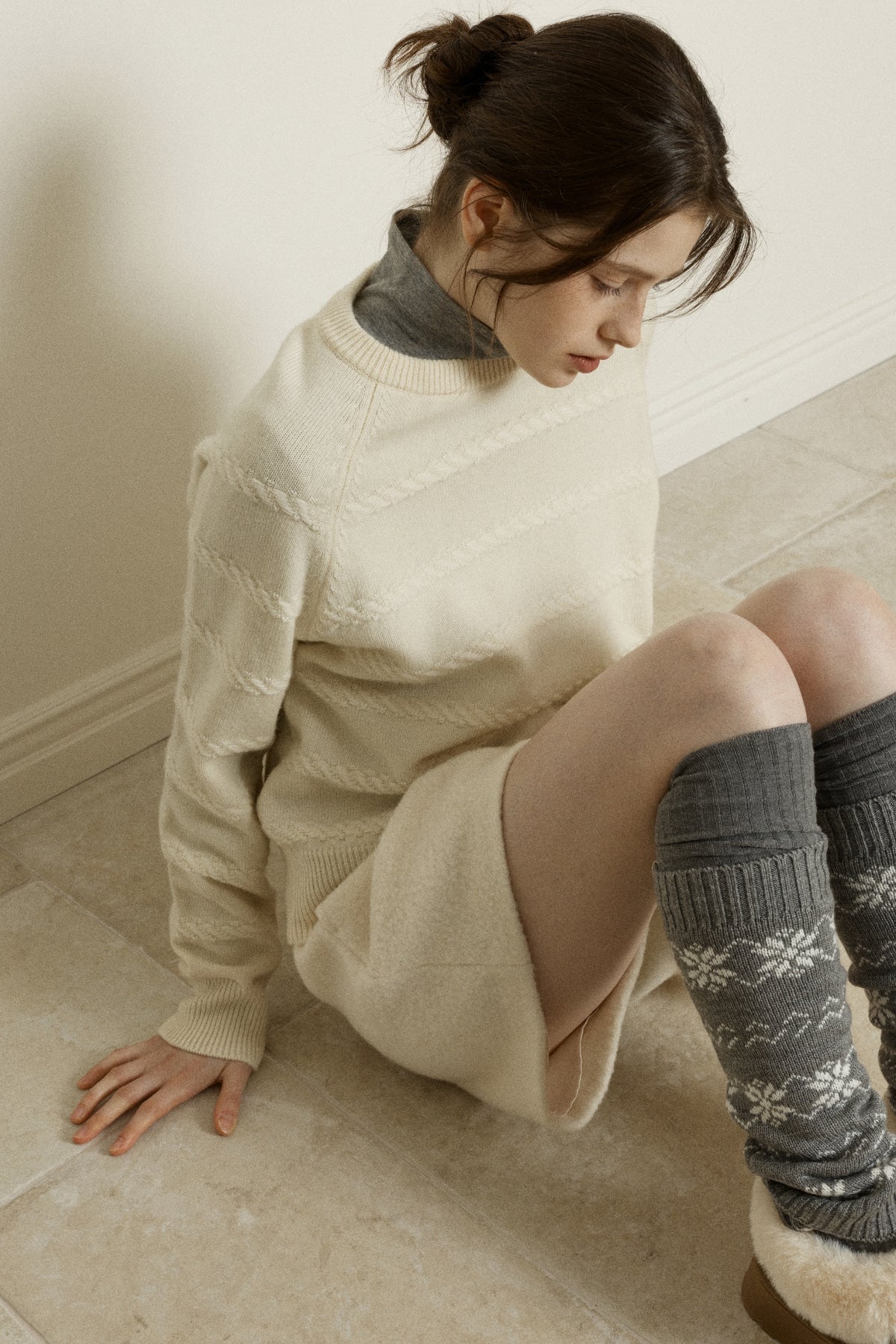 【YOONA同款】 BOUCLE WOOL BANDING SHORTS