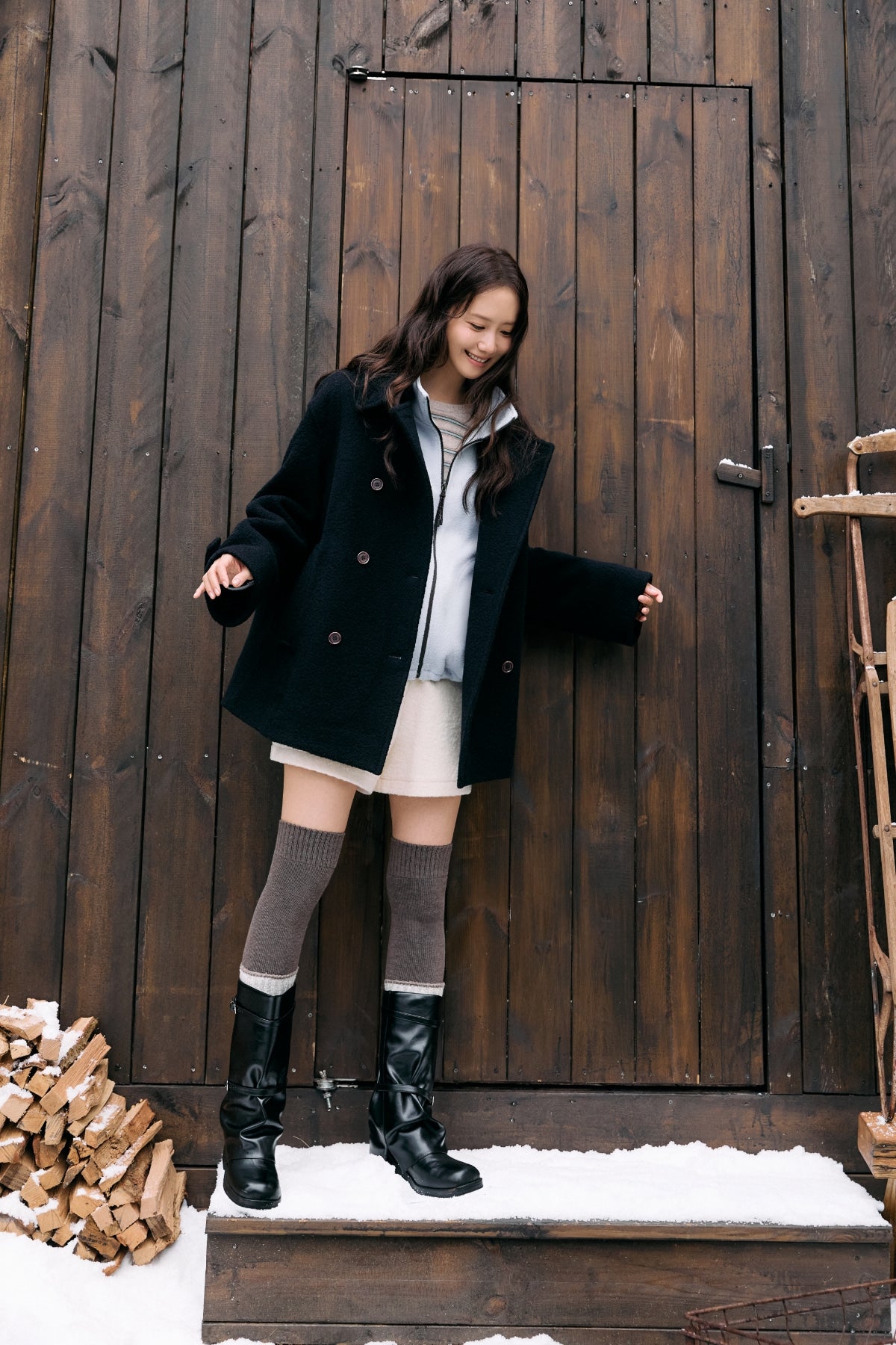 【YOONA同款】 BOUCLE WOOL BANDING SHORTS