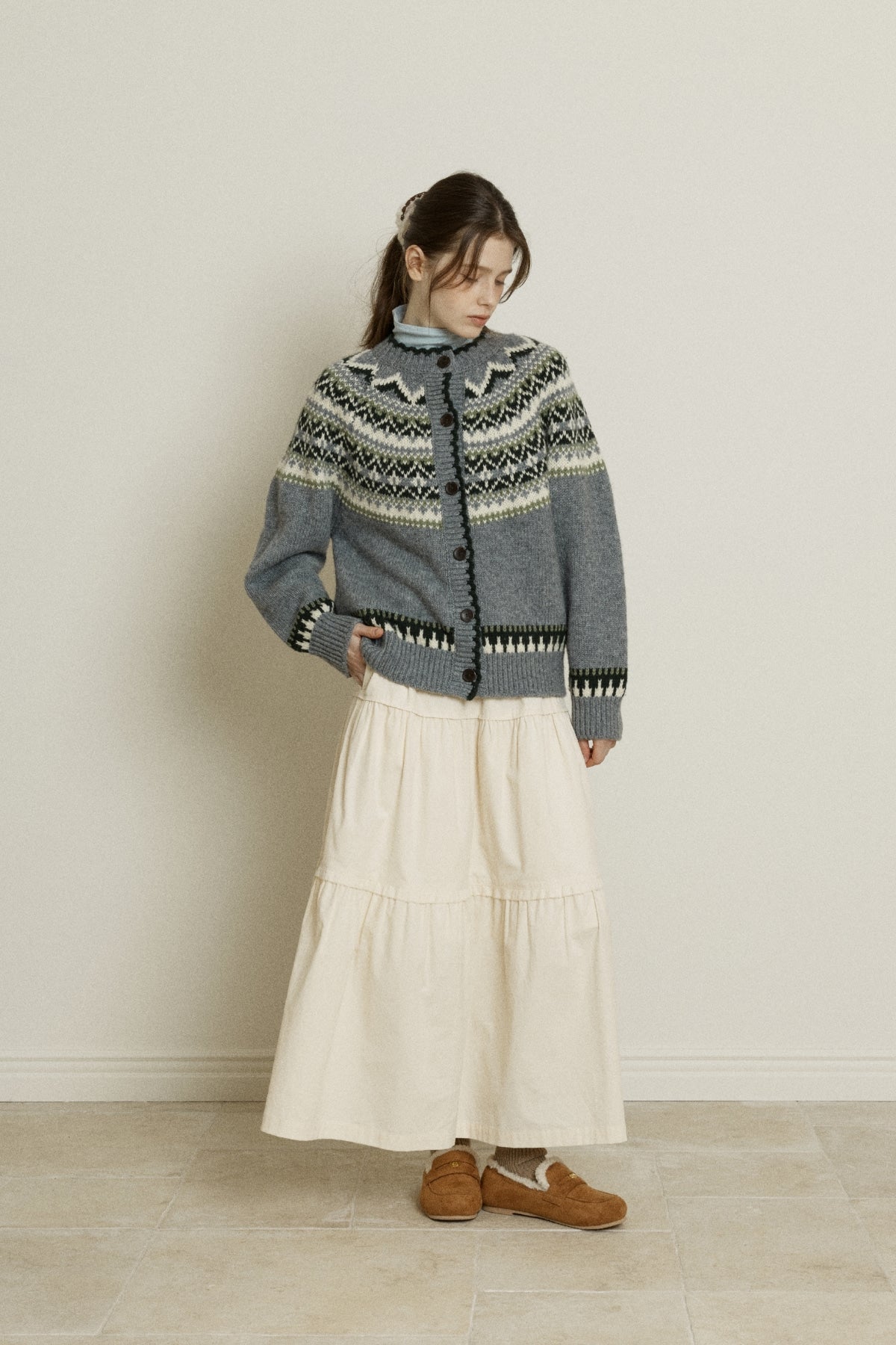 【YOONA同款】 CORDUROY VOLUME PINTUCK SKIRT